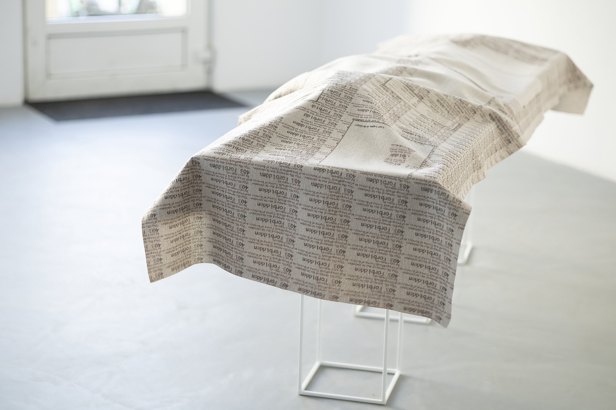 Farewell, UV printing on artificial linen,  84 x 270 cm, 2025