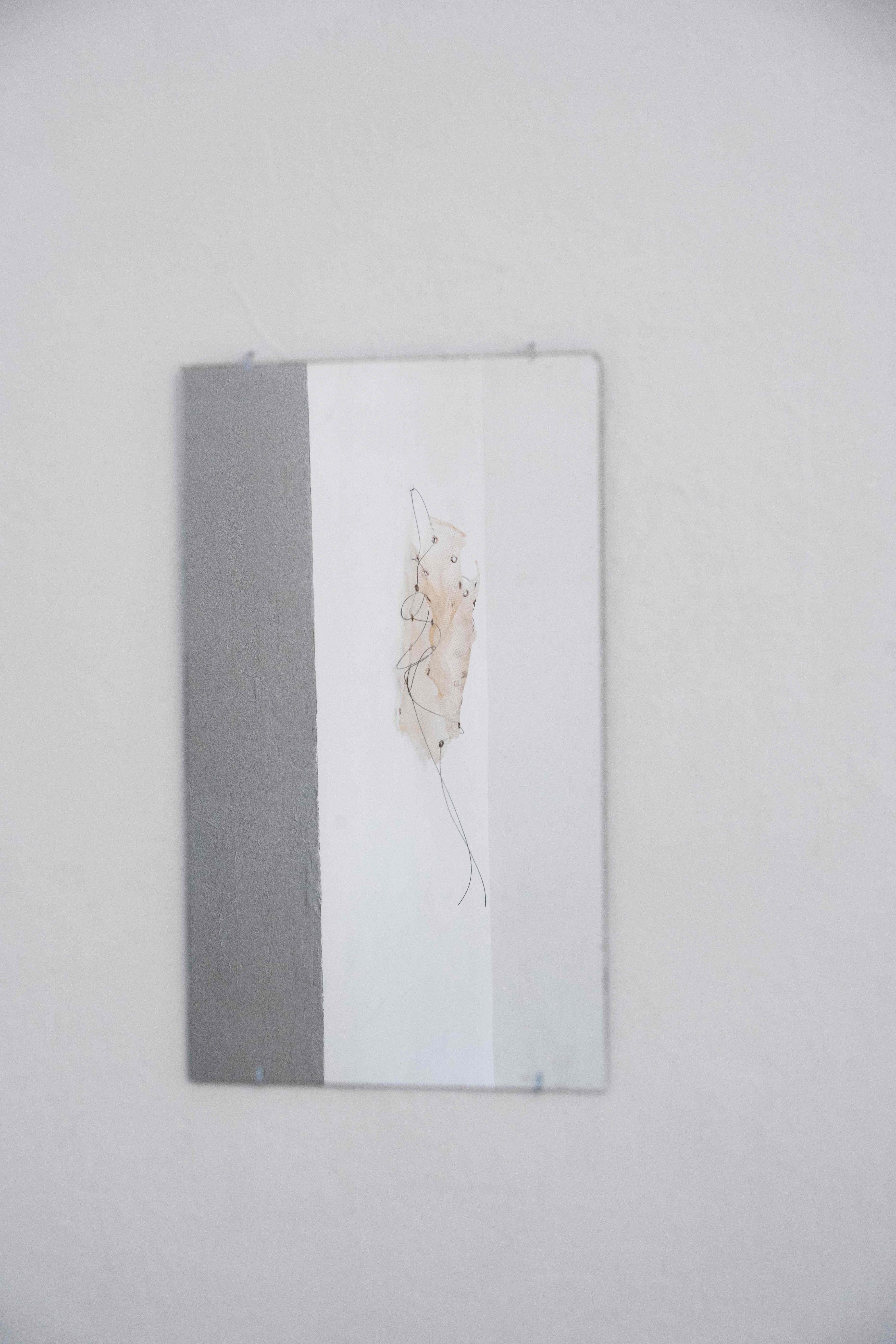 Andreia Santana, Dissolving Bodies. 2026 Fish glue, cable, metal finishing