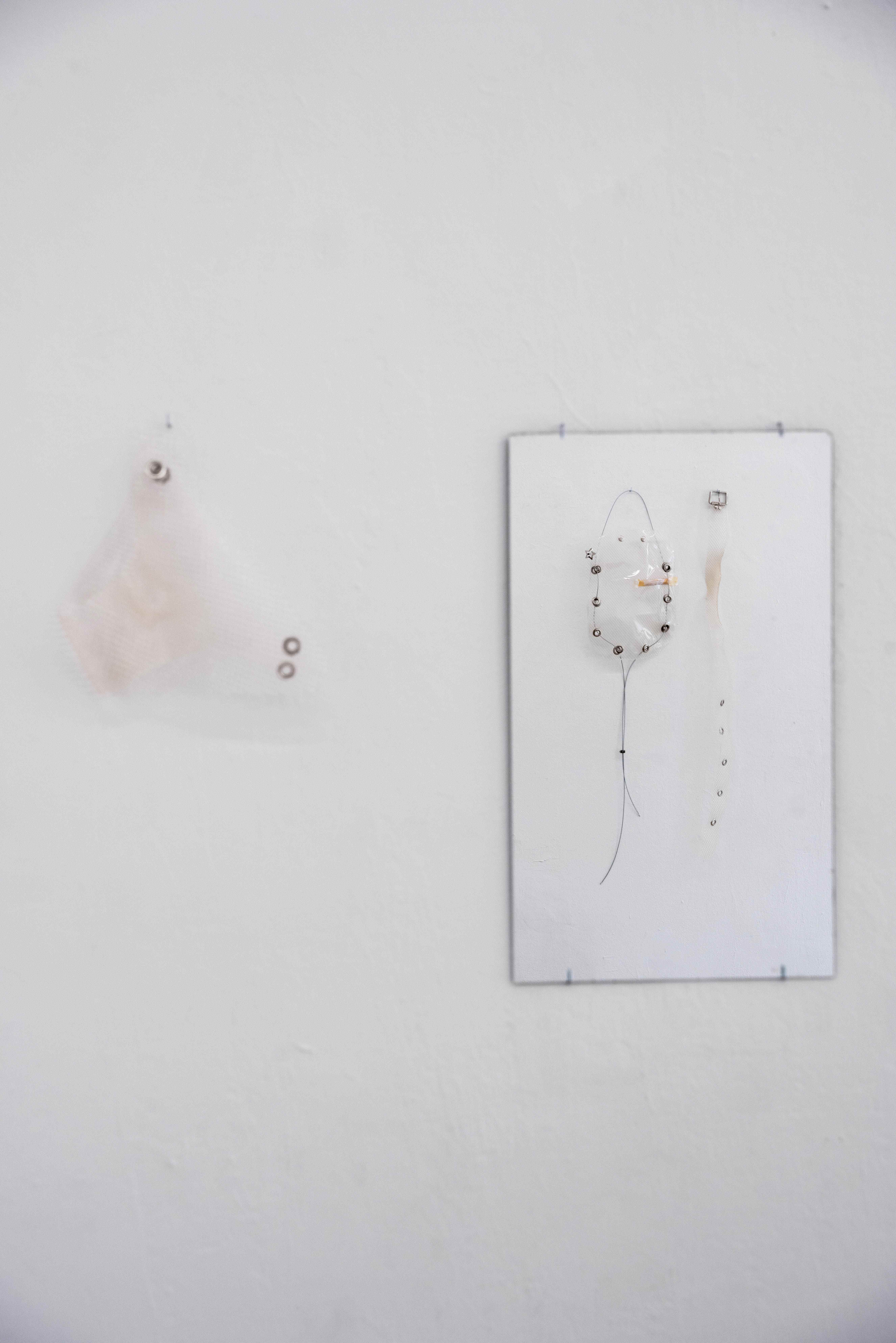 Andreia Santana, Dissolving Bodies. 2026 Fish glue, cable, metal finishing