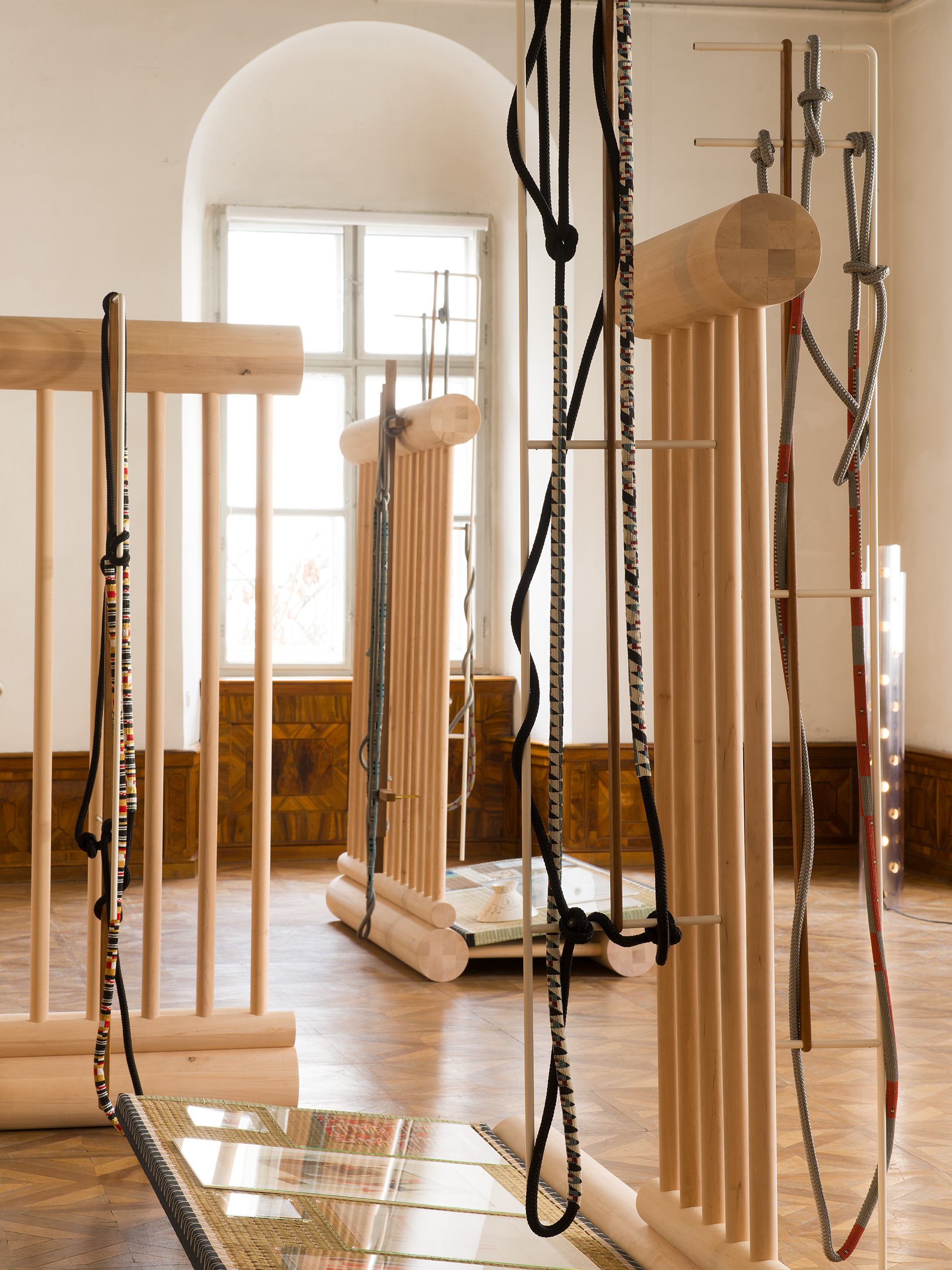 Leonor Antunes, “discrepancies with W.W. (in company)”, installation view, University Gallery of the Angewandte, University of Applied Arts Vienna, 2026. Photo: Nick Ash.