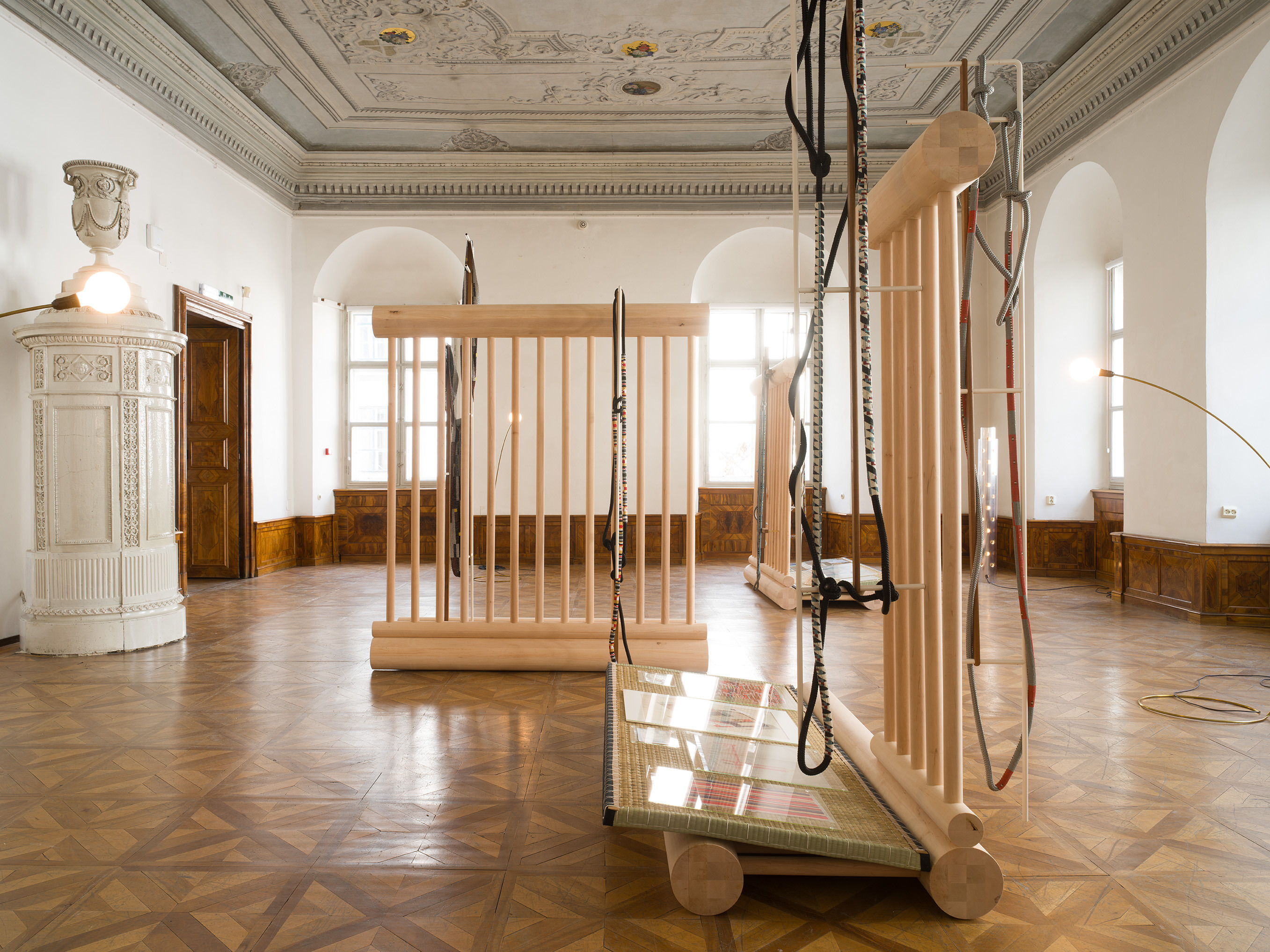 Leonor Antunes, “discrepancies with W.W. (in company)”, installation view, University Gallery of the Angewandte, University of Applied Arts Vienna, 2026. Photo: Nick Ash.