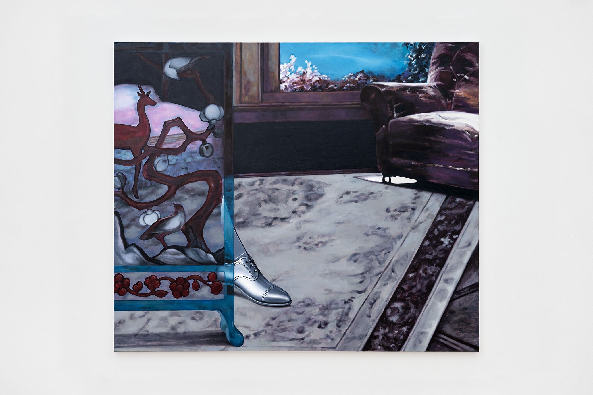 Li Jun, Crossing, 2026. Oil on canvas 110 x 130 cm. Courtesy of the artist and Zeller van Almsick, photo: Simon Veres, 2026