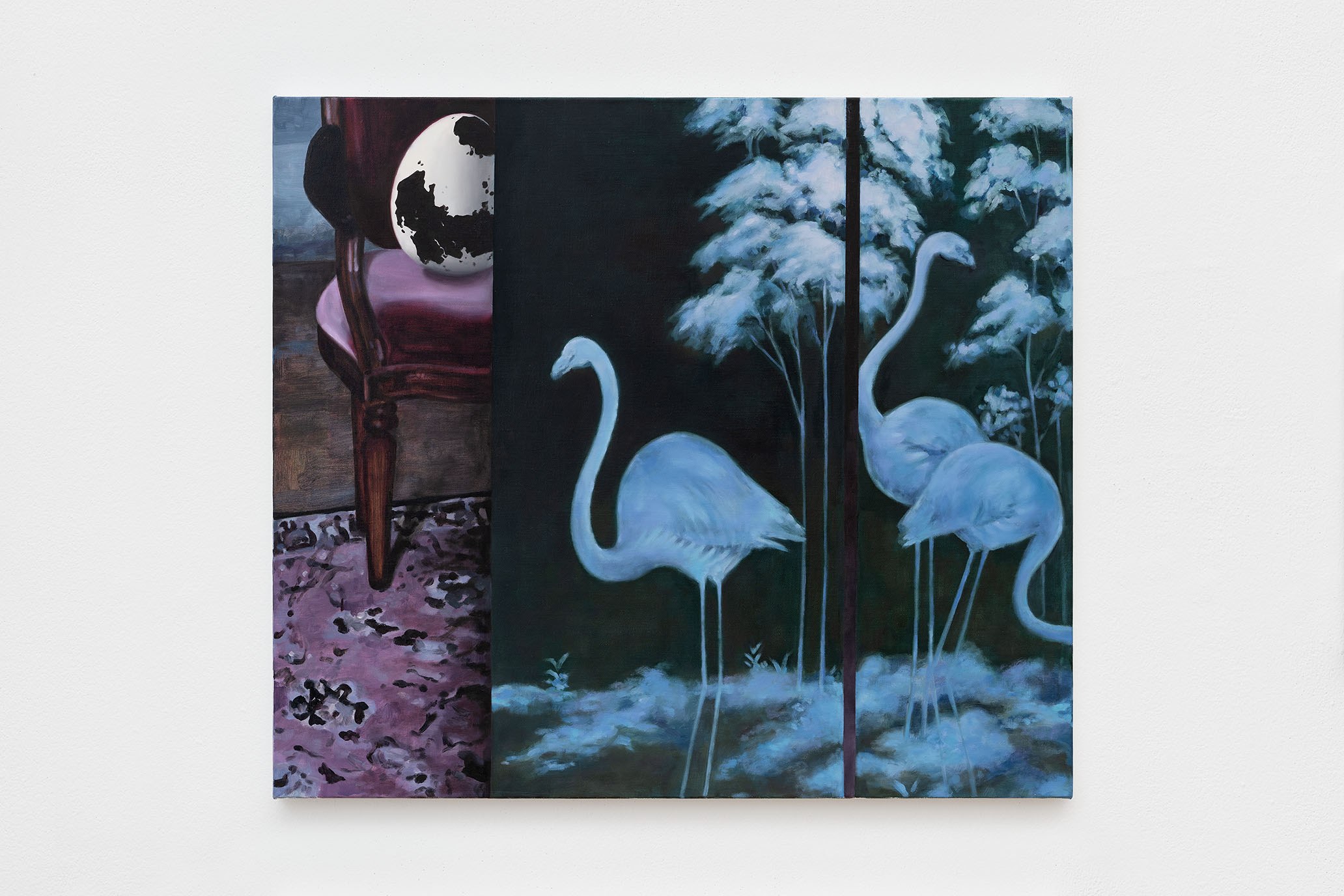 Li Jun, Decorative Nature, 2026. Oil on canvas 70 x 80 cm. Courtesy of the artist and Zeller van Almsick, photo: Simon Veres, 2026