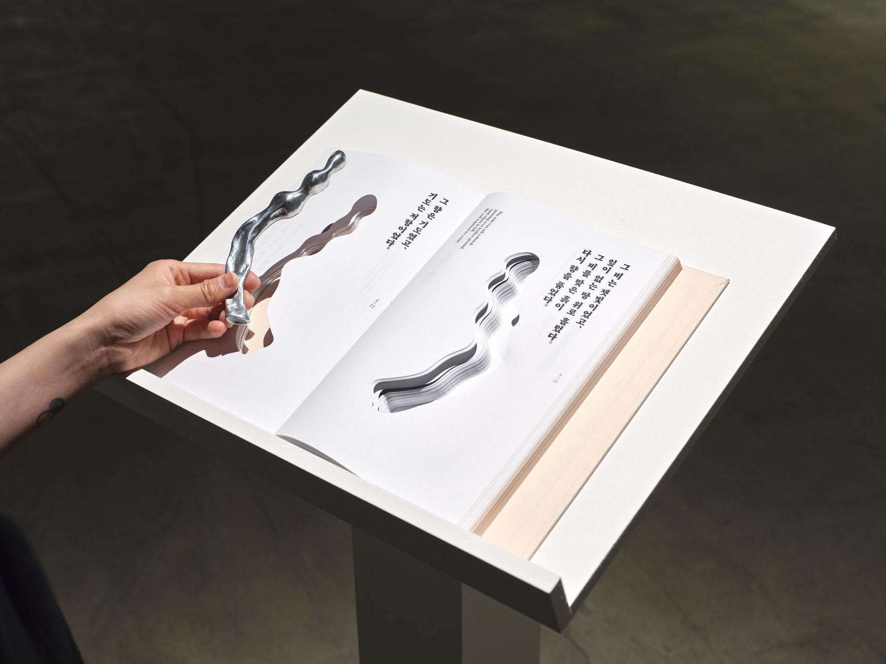 The Succulent Gospel, 2026, Artist book, offset print on paper, aluminum casting, 16.5×26 cm (Design: Minho Song. Commissioned by the Seoul Museum of Art for the exhibition AMOR EX MACHINA. Courtesy of Seoul Museum of Art)