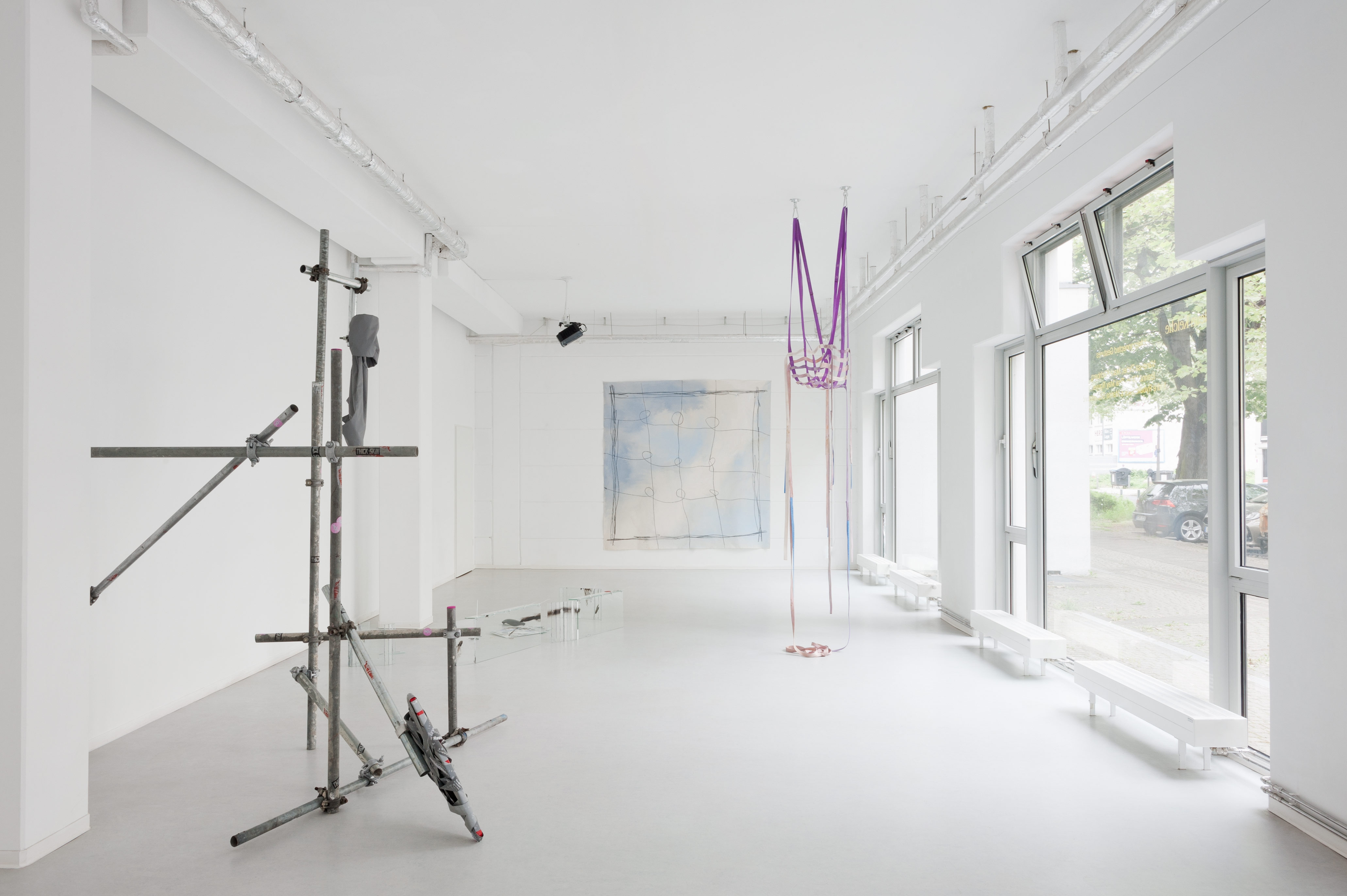 Interconnected Gestures exhibition view at Neun Kelche, Berlin, 2026. Copyright Dorothea Dittrich, VG Bildkunst 2026.