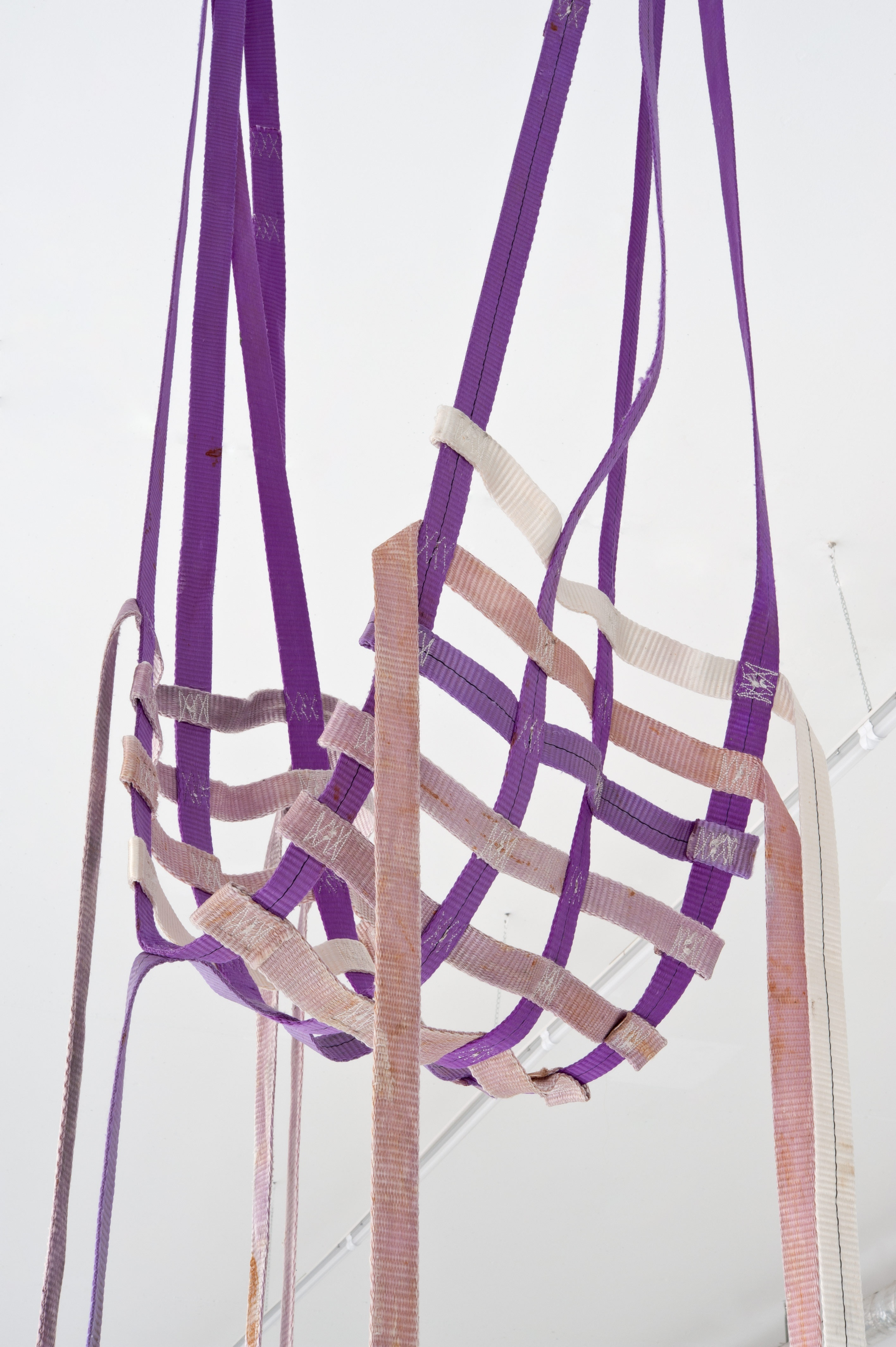 Mara Kirchberg, Load Capacity — 1150kg (detail), 2026, Interconnected Gestures exhibition view at Neun Kelche, Berlin, 2026. Copyright Dorothea Dittrich, VG Bildkunst 2026.