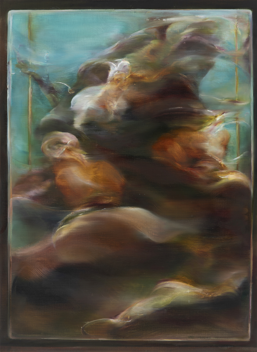 Heejae Lim, Study for a Diorama of Mountain Goats, 2026, oil on canvas. Photo: Julia Malmquist 