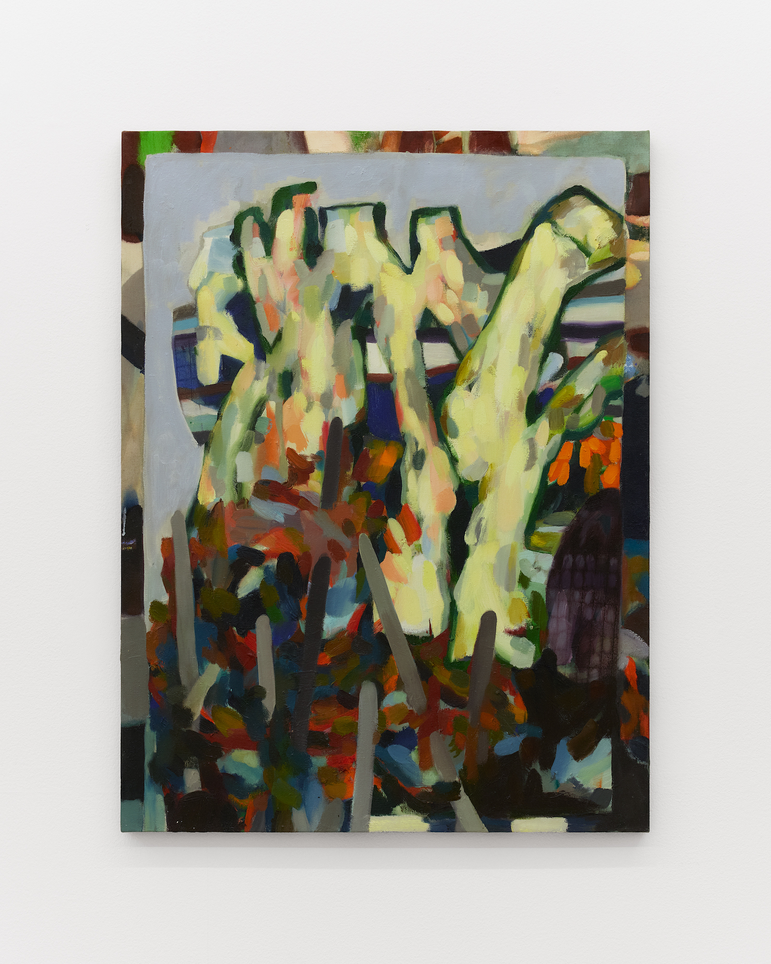 Nina Kintsurashvili, Reborn (After Forough), 2025, oil and gesso on unprimed canvas. Photo: Julia Malmquist 