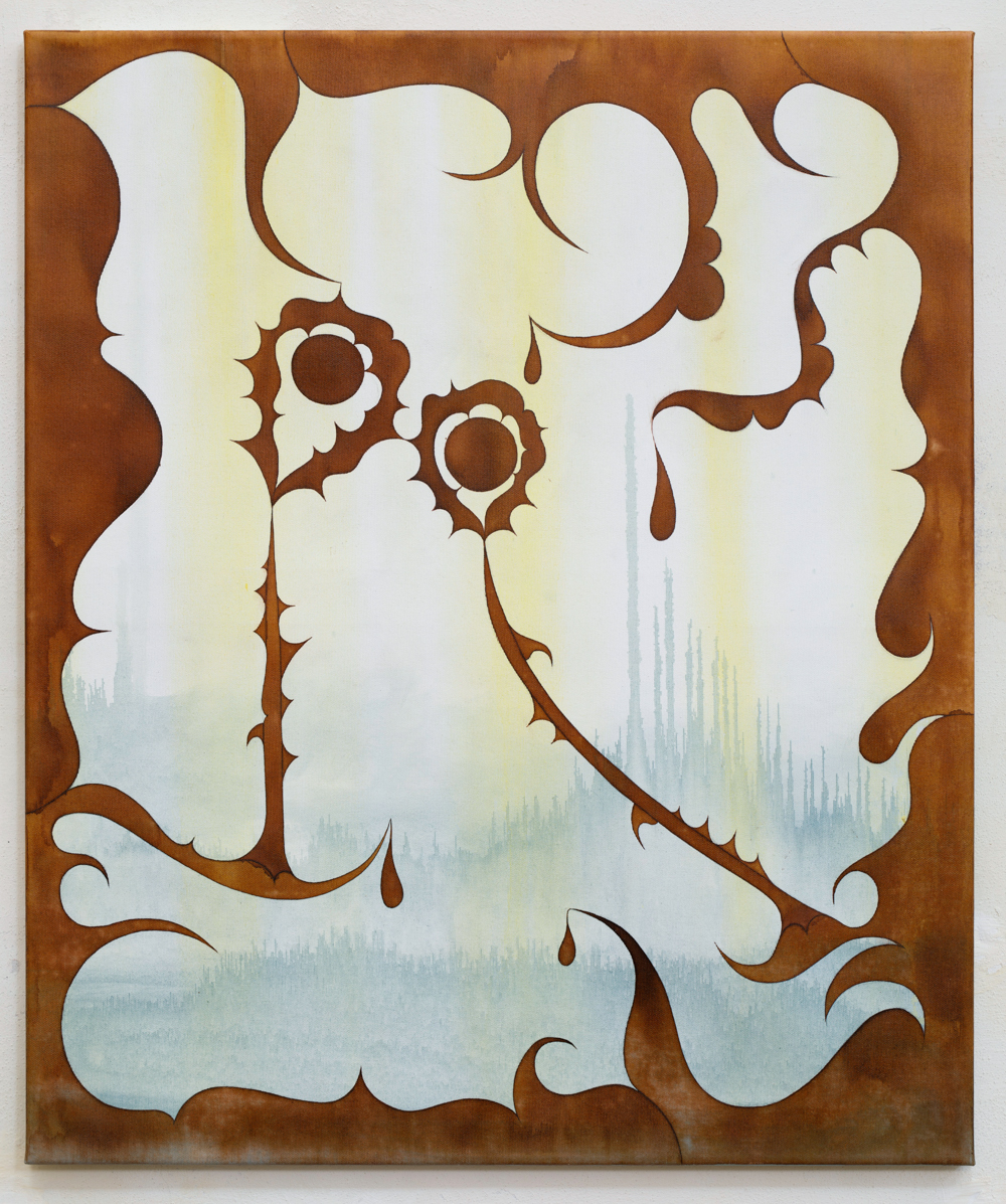 Succulents III, Acrylic paint and ink on canvas, 90 x 60 cm, Anders Grønlien & Anežka Hošková, 2024-2026