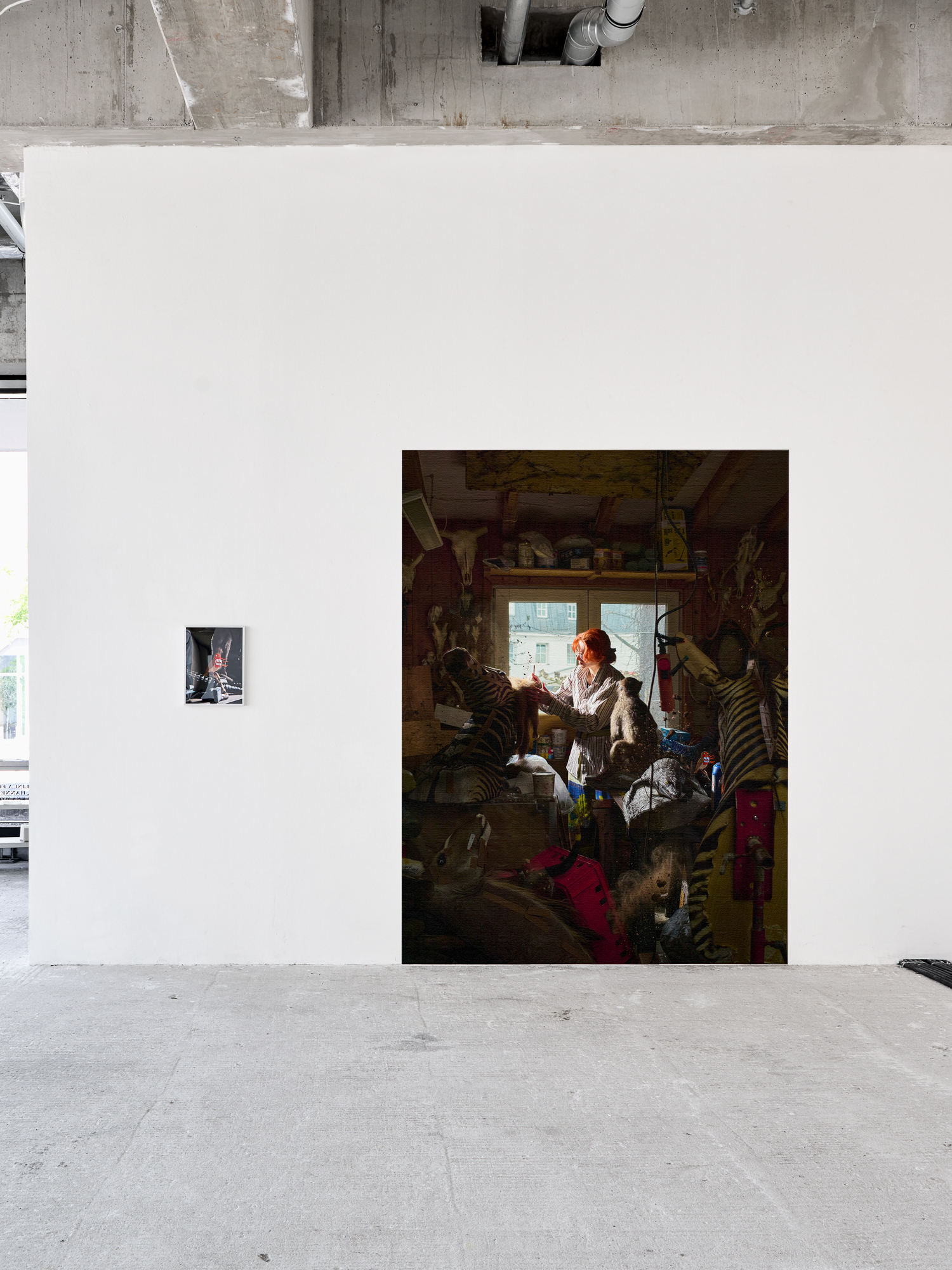 Milena Wojhan That and deer I +II, 2026, Wallpaper with fine embossing 200 x 266 cm, Alu Rahmen Ink jet on Hahnemühle, 29,7 x 42,0 cm