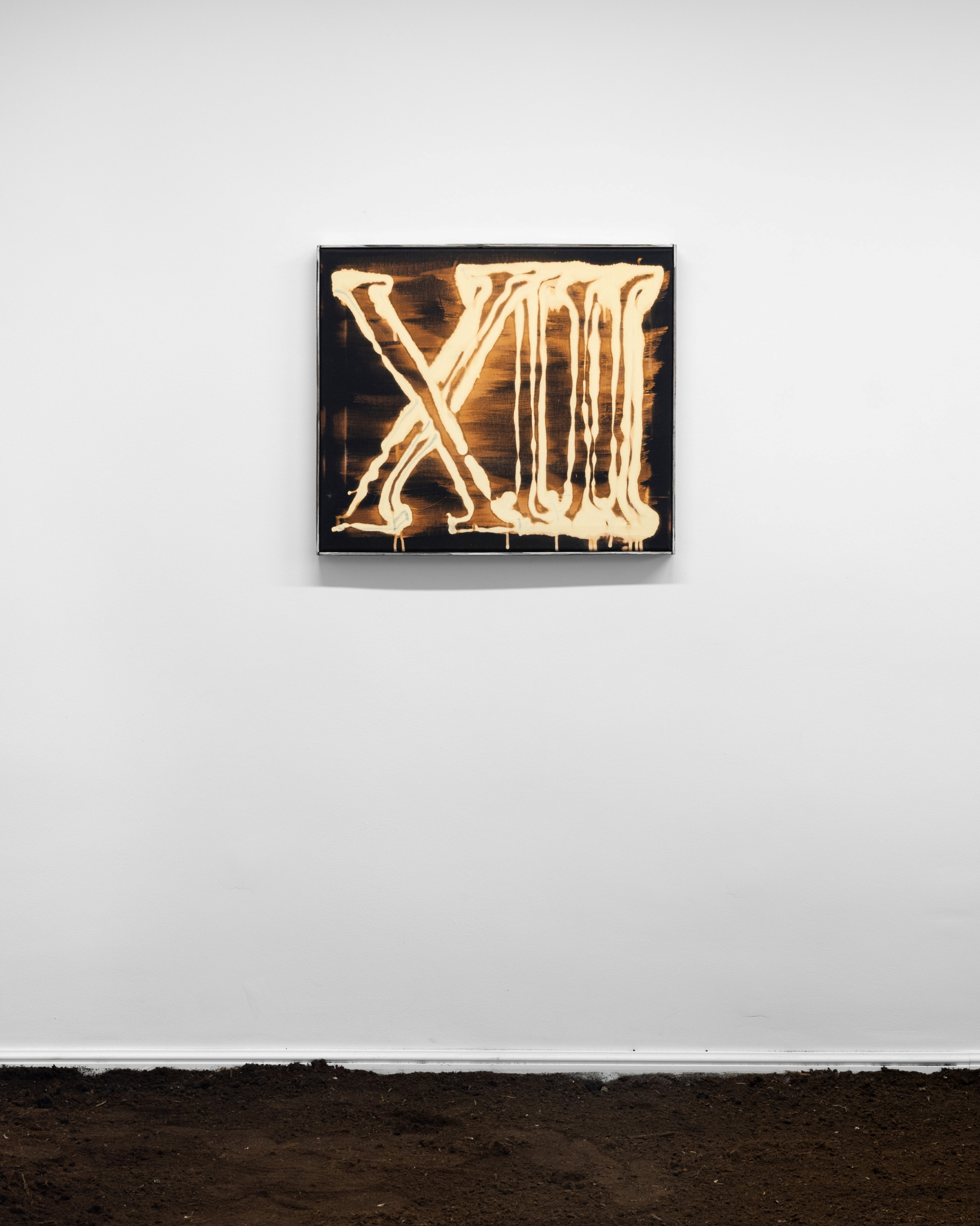 Mikołaj Sobotka, „XIII”, 2026, bleach on canvas, 61,5 x 71 cm