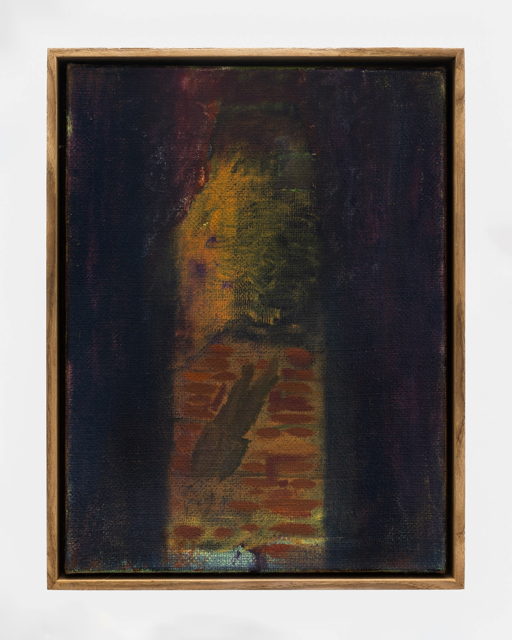 Radosław Chorab, „Tomb”, 2026, oil on jute, wooden frame, 40 x 30 cm
