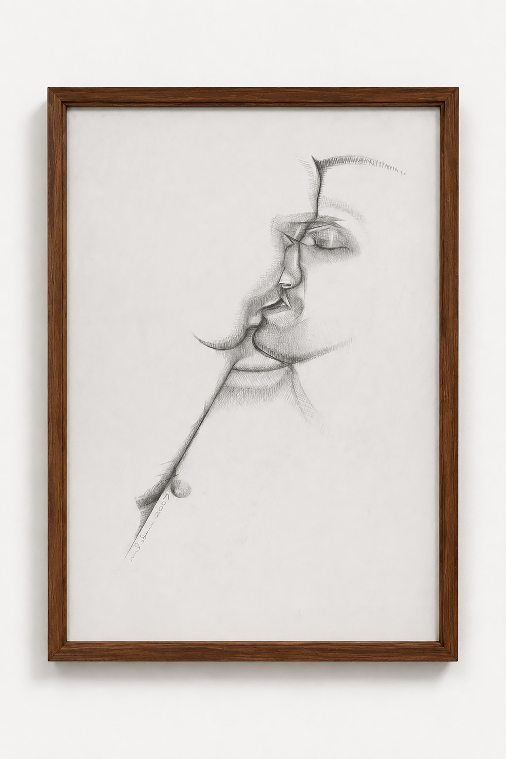 Mel Odom, Boys Kiss Rough, 2007, pencil on paper, 61 x 45.5 cm (unframed), 67.5 x 52 cm (framed), unique 