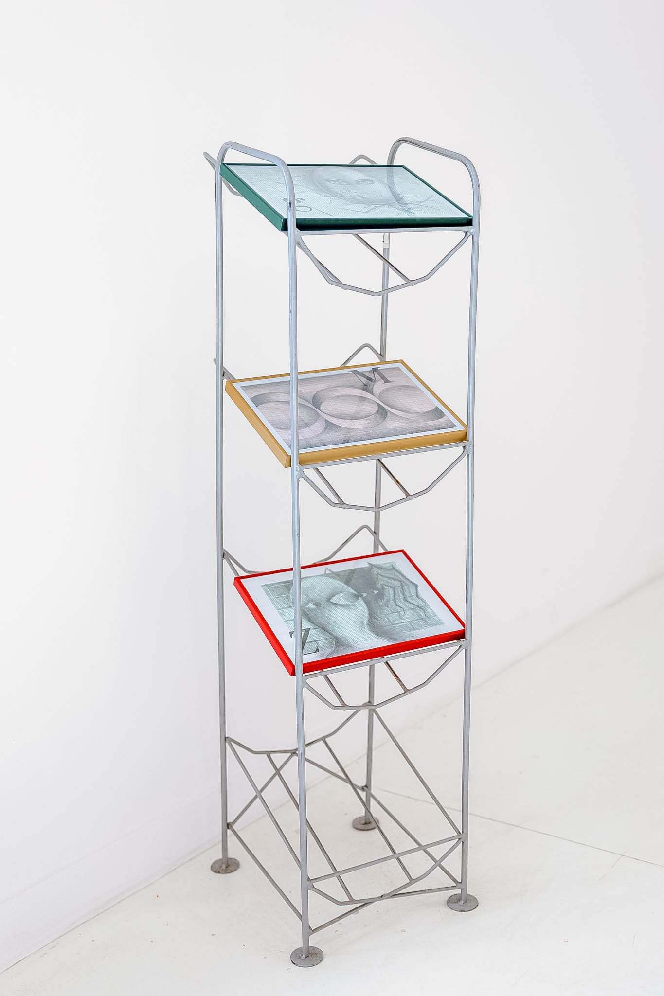 Display rack with drawings by Martyna Modzelewska