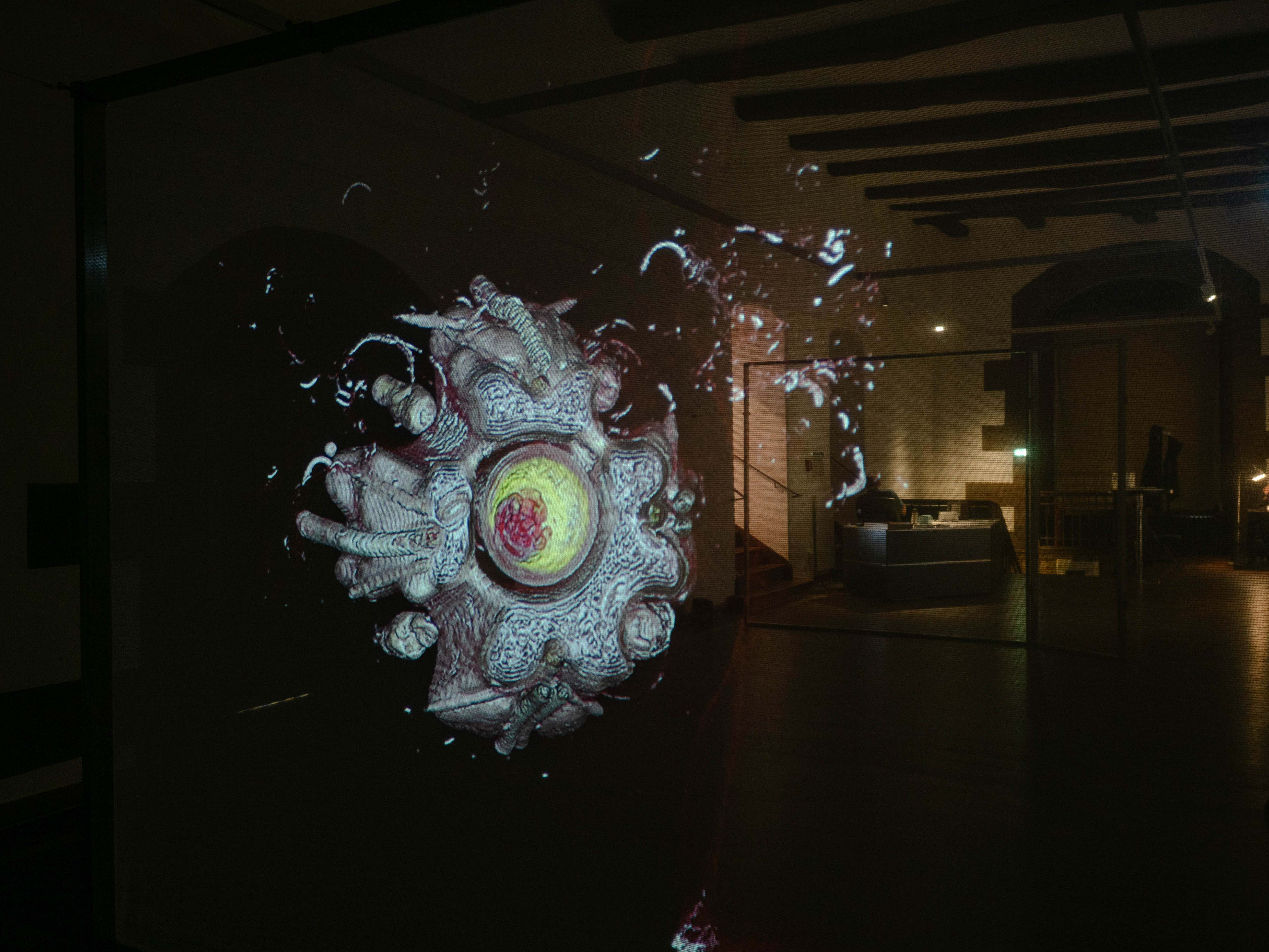 Roy Köhnke Being Flesh, 2023, video projection on screen, soundtrack: UN1 by Unglee Izy | HD, 20 min | CAPC Bordeaux, CRMBM, Marseille, DRAC IDF © Adagp, Paris, 2026