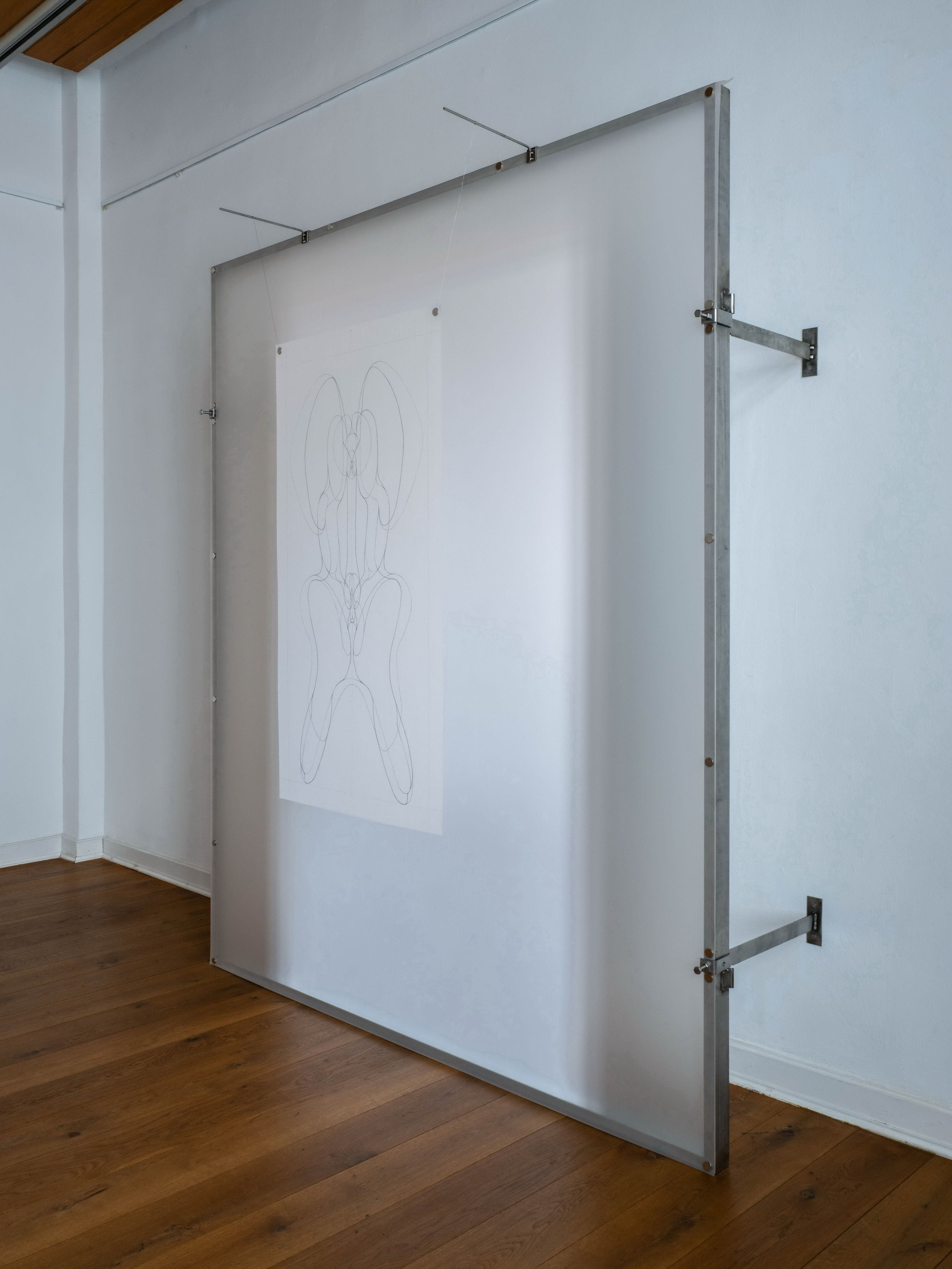 Roy Köhnke Phantom Drawing, 2023, Graphite on tracing paper, 70 x 133 cm  © Adagp, Paris, 2026