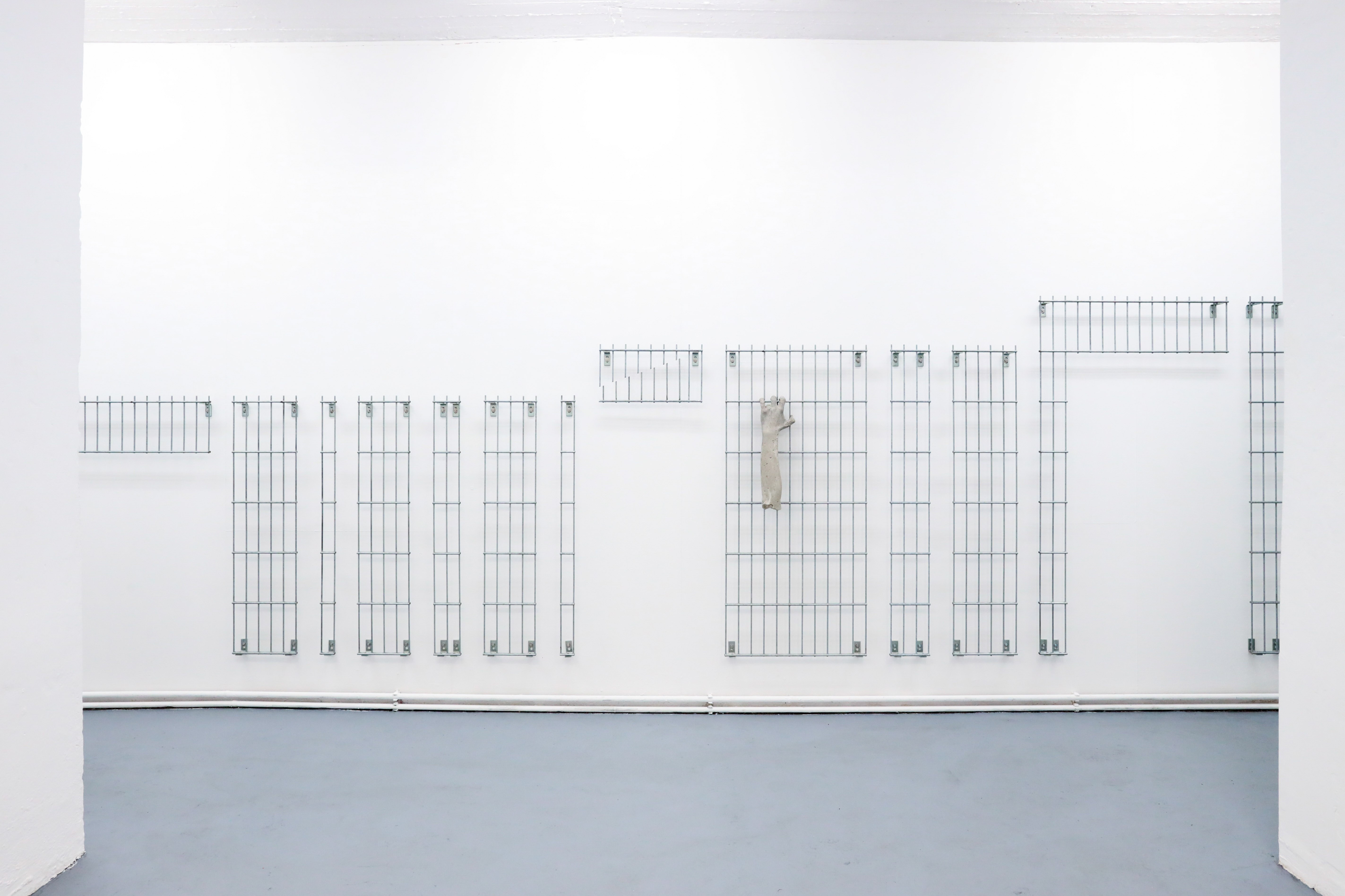 Installation view of 'Ankerstraße 11-19', 2024-2026, steel, variable dimensions, by Mathias Weinfurter, DOD Gallery, Cologne, 2026