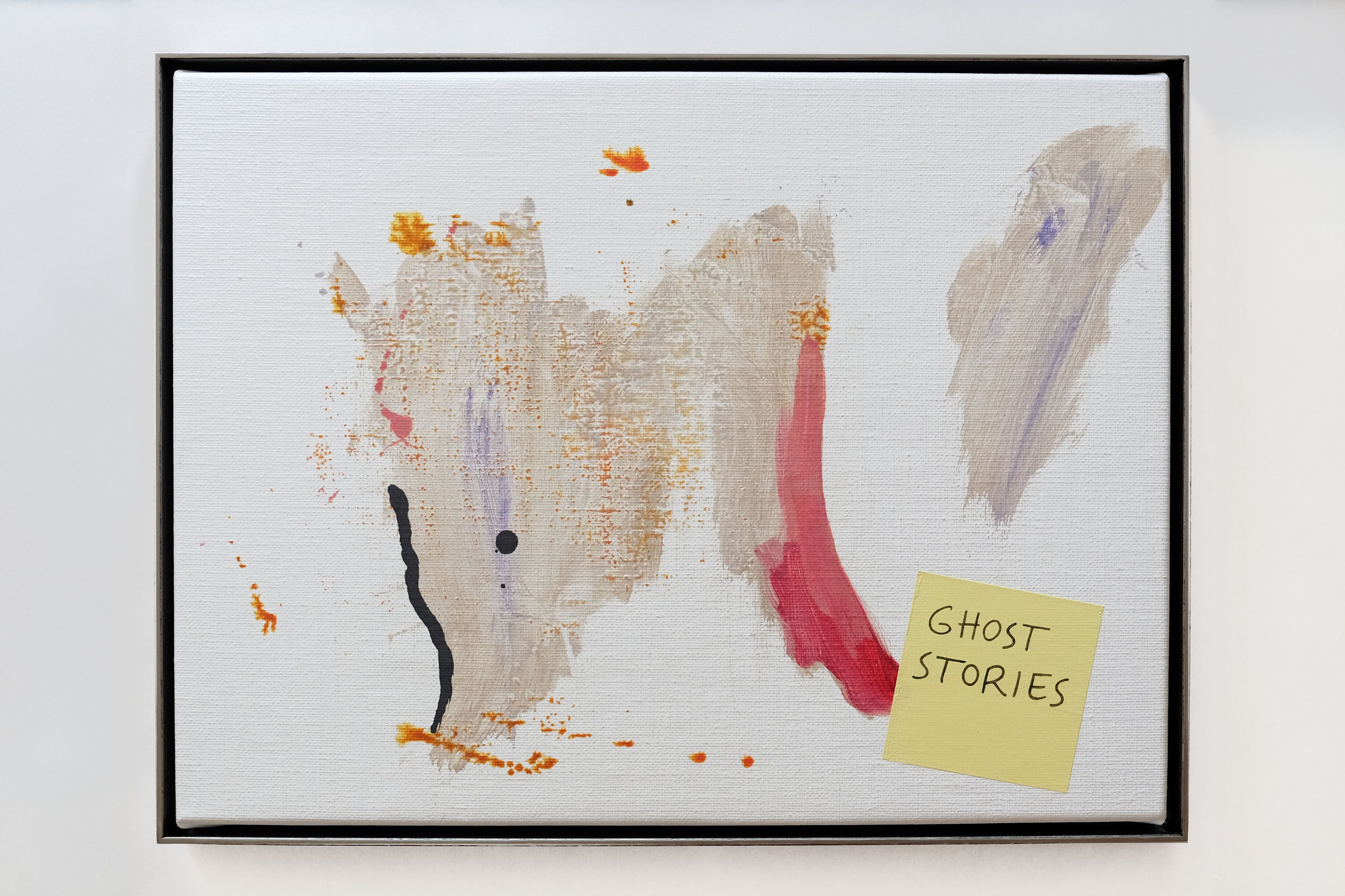 Installation view of 'Ghost Stories', 2026, oil on canvas, artist steel frame, 31,5 x 41,5 cm, by Are Blytt, DOD Gallery, Cologne, 2026