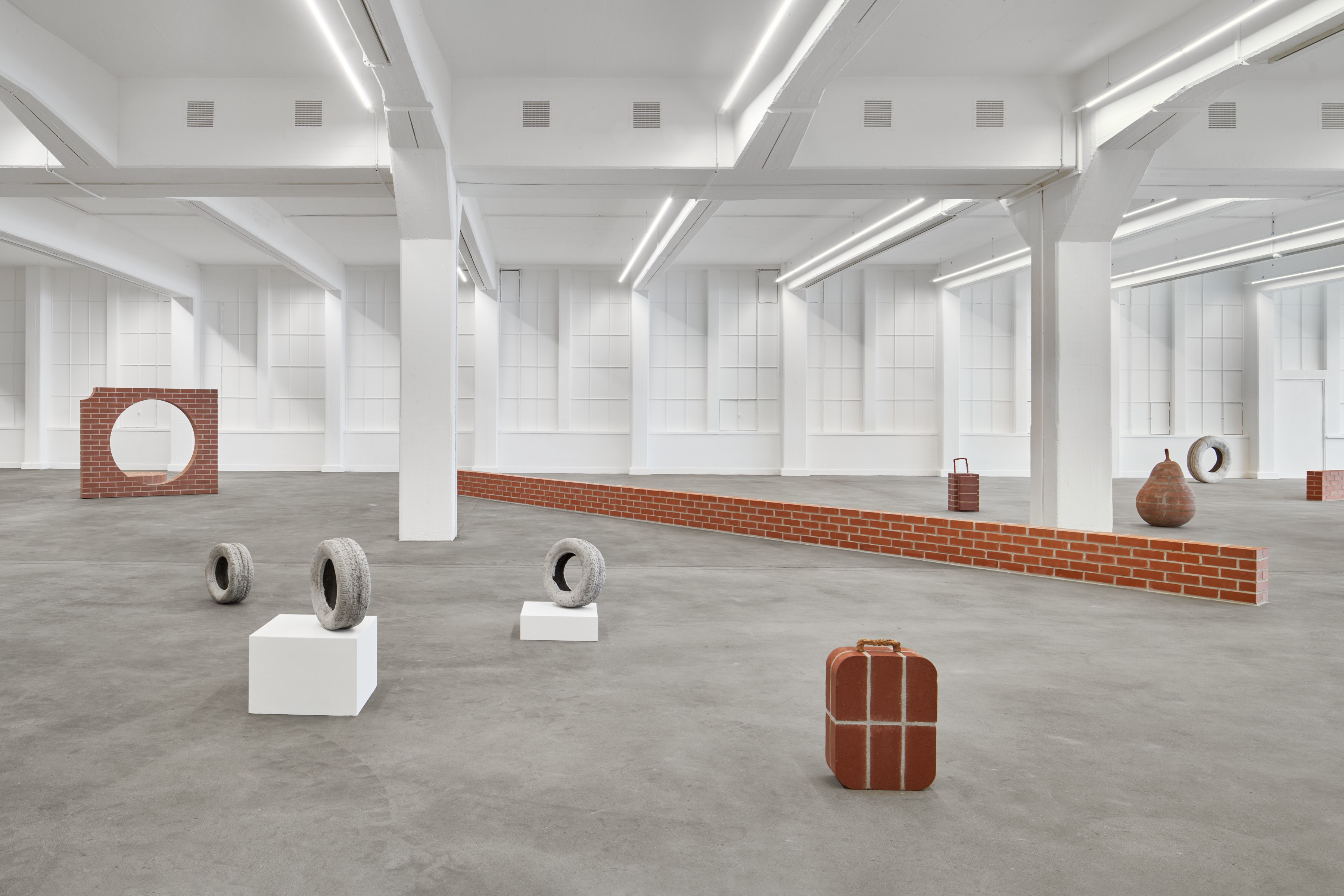Exhibition view of "Pennys," featuring works by Judith Hopf and Alf Lechner, at the Lechner Museum in Ingolstadt, 2026. Courtesy of the artist, Kaufmann Repetto, Milan/New York, and Deborah Schamoni, Munich. Photographs: Jens Gerber