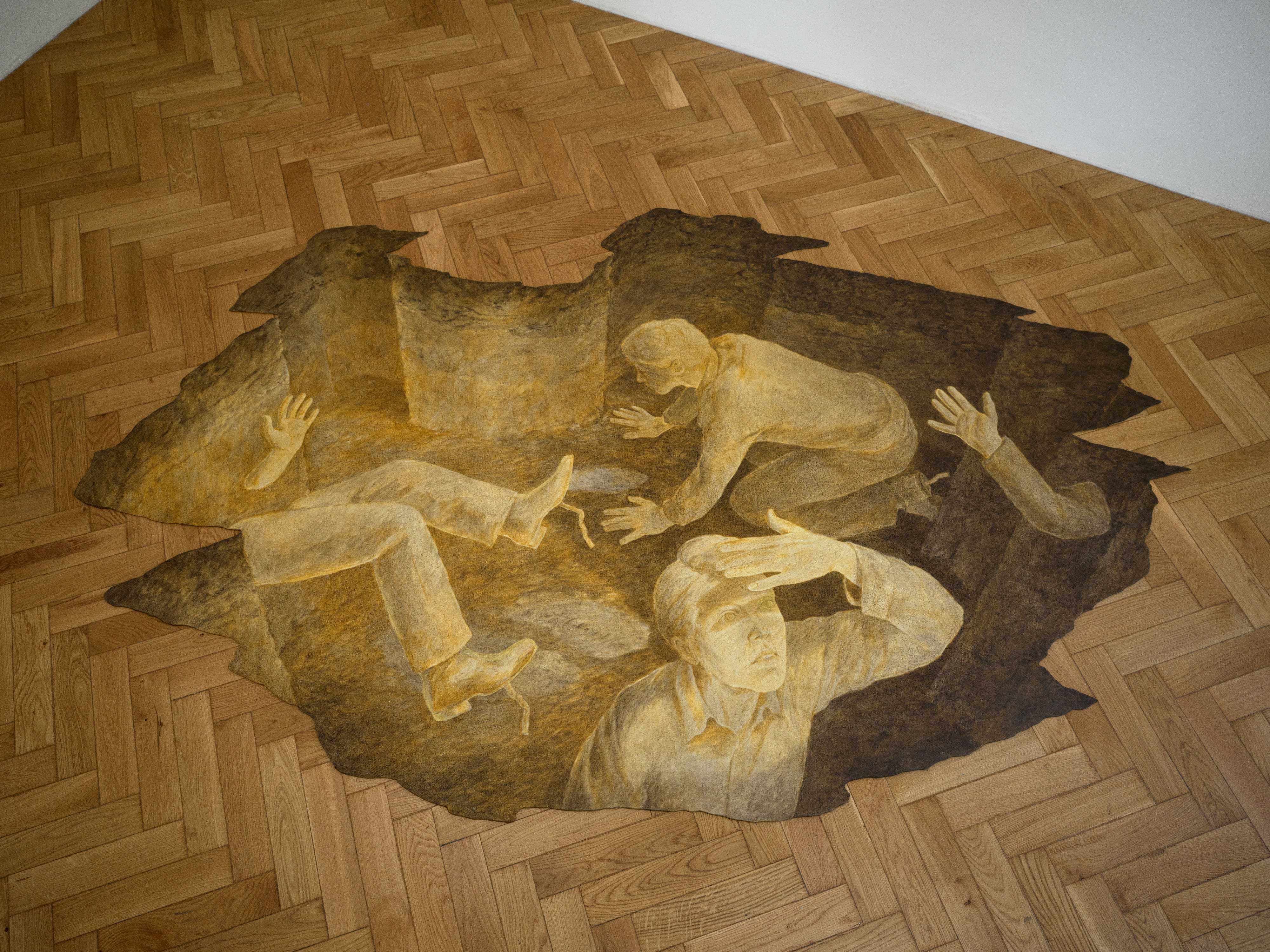 Alicja Pakosz, _The Hole_, 2026, acrylic on linoleum, 250 × 160 cm