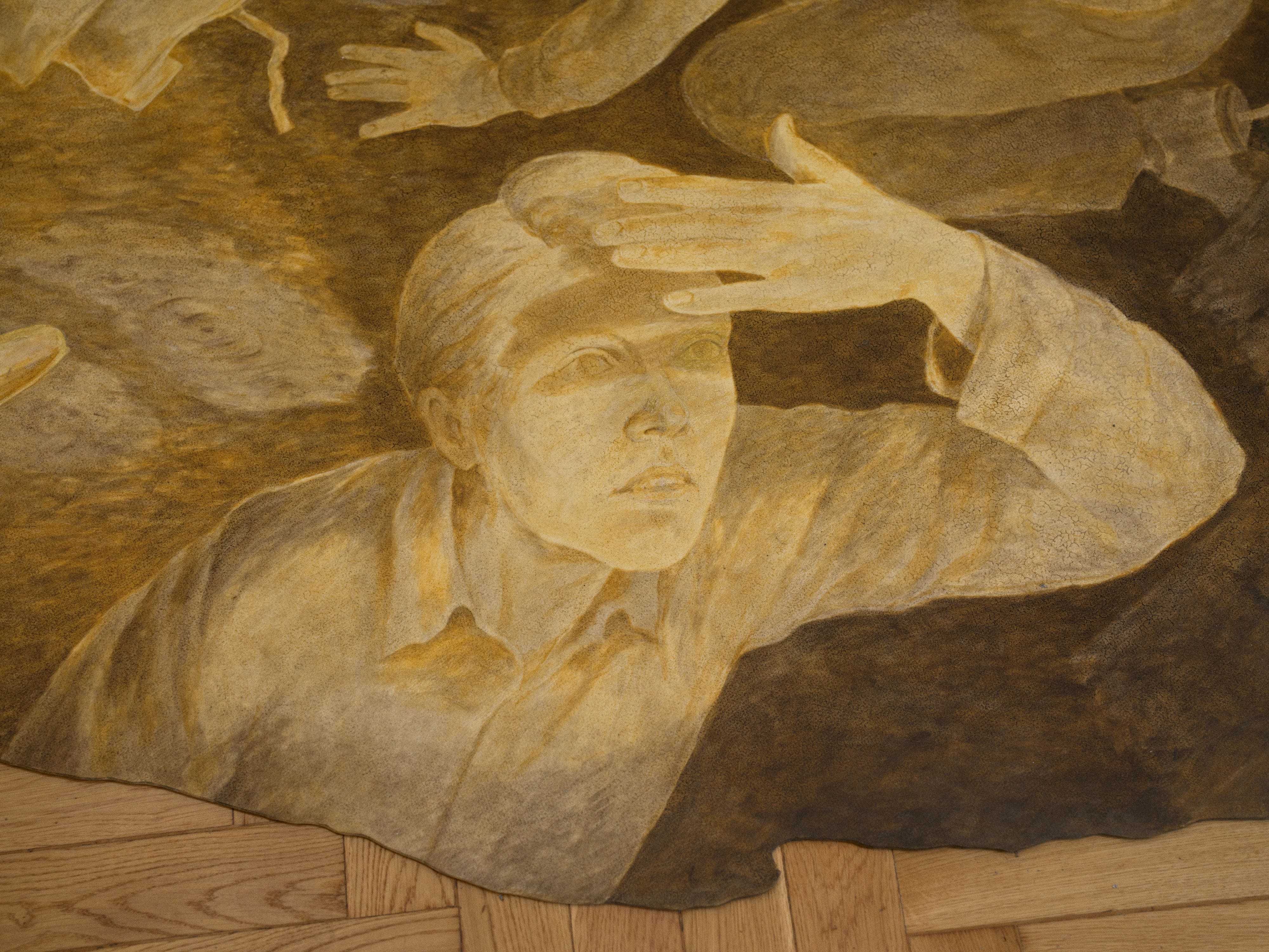 Alicja Pakosz, _The Hole_, 2026, acrylic on linoleum, 250 × 160 cm