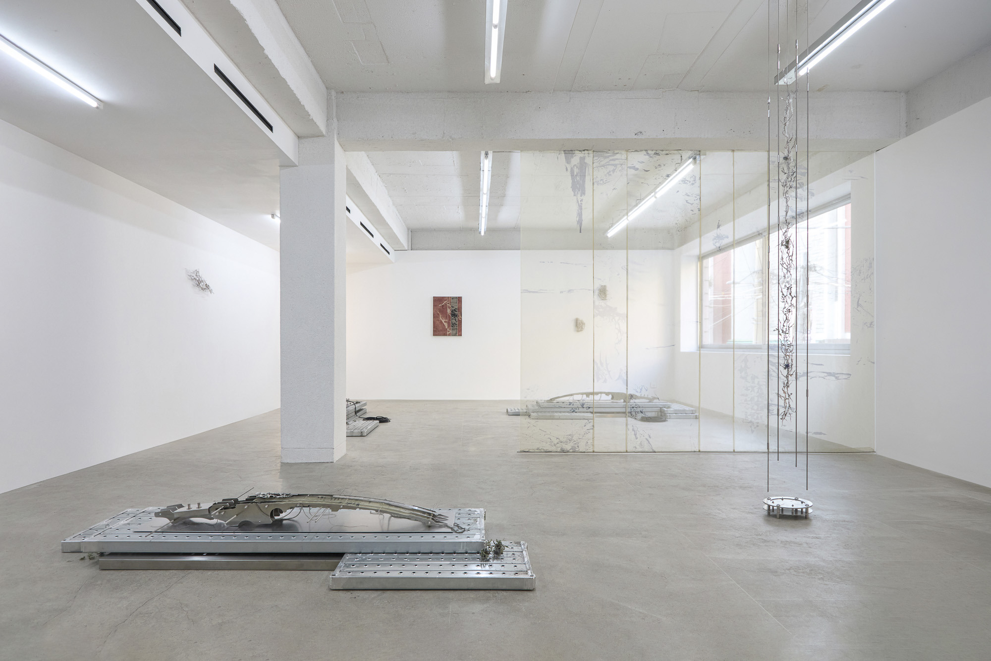 Inside Job (Ula Lucińska, Michał Knychaus), Axial Veil, exhibition view, CAPTION, Seoul, 2026,  photo: Bokyoung Han