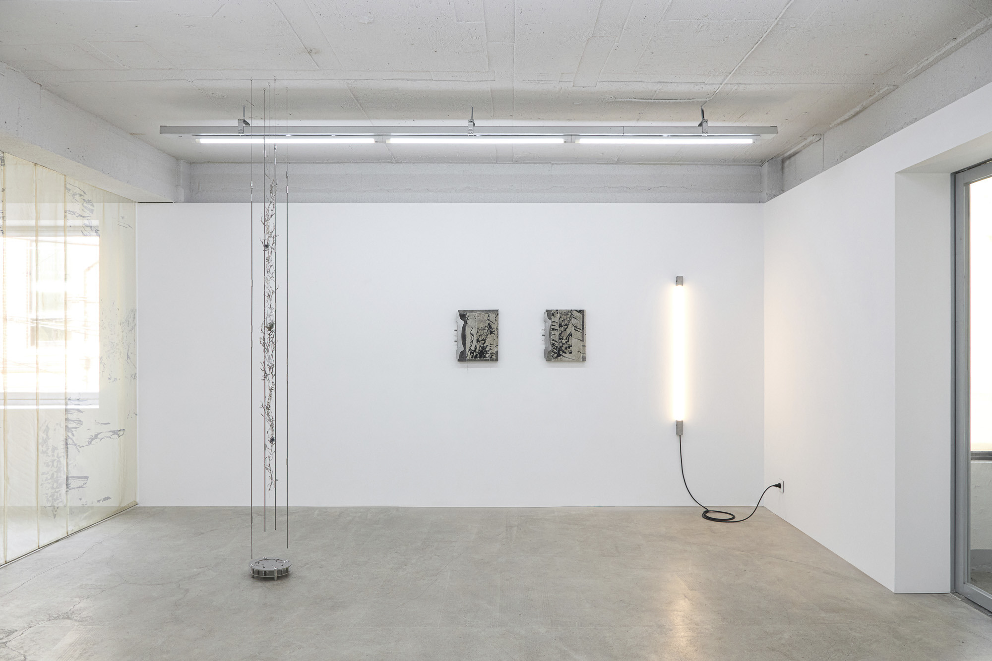 Inside Job (Ula Lucińska, Michał Knychaus), Axial Veil, exhibition view, CAPTION, Seoul, 2026,  photo: Bokyoung Han