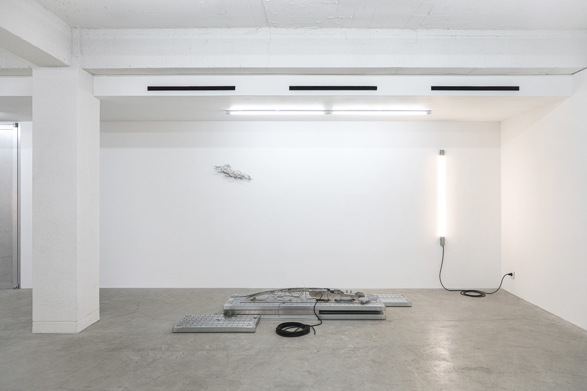 Inside Job (Ula Lucińska, Michał Knychaus), Axial Veil, exhibition view, CAPTION, Seoul, 2026,  photo: Bokyoung Han