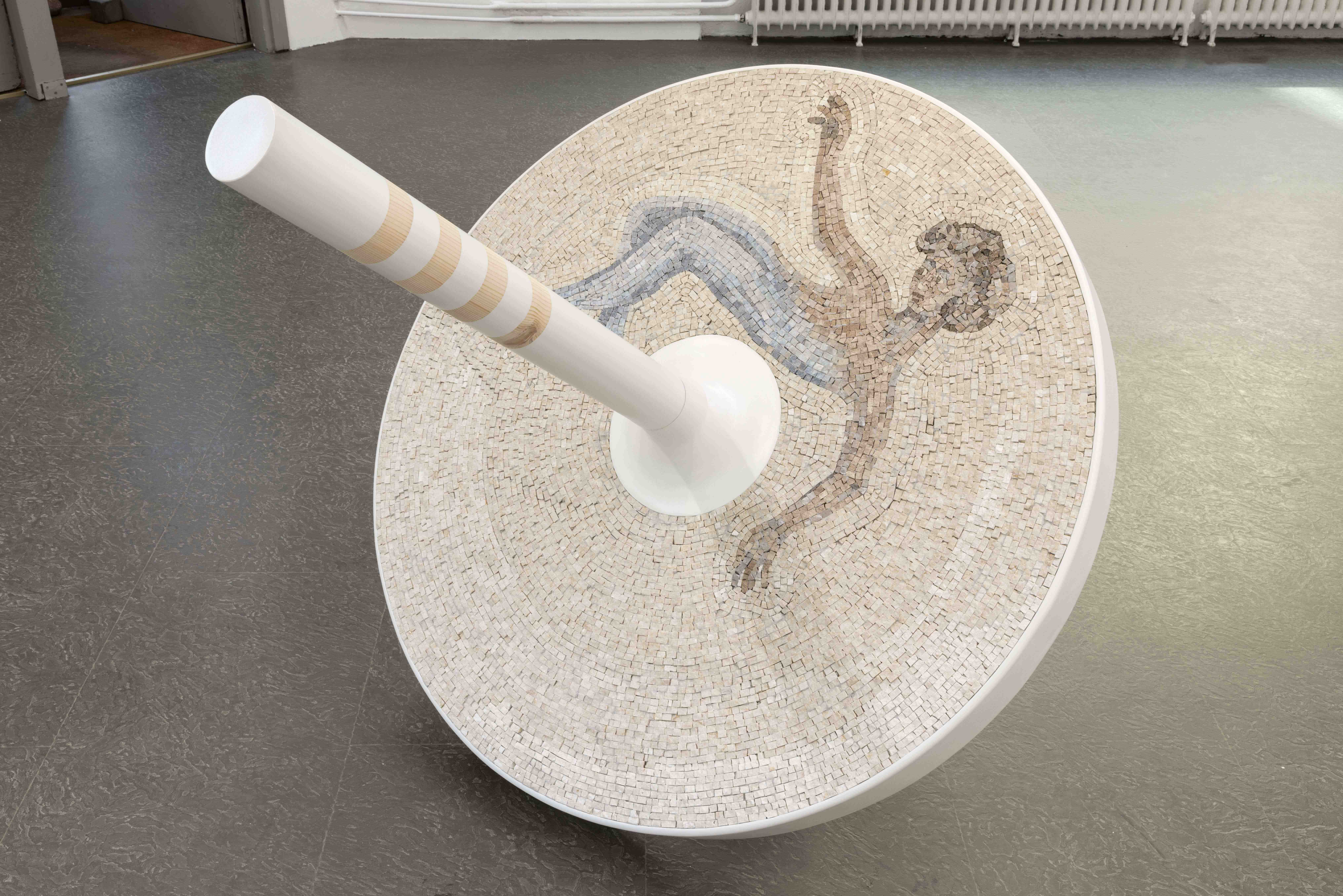 Vertitur, marble, grout, painted wood and mdf, Riikka Anttonen, 2026