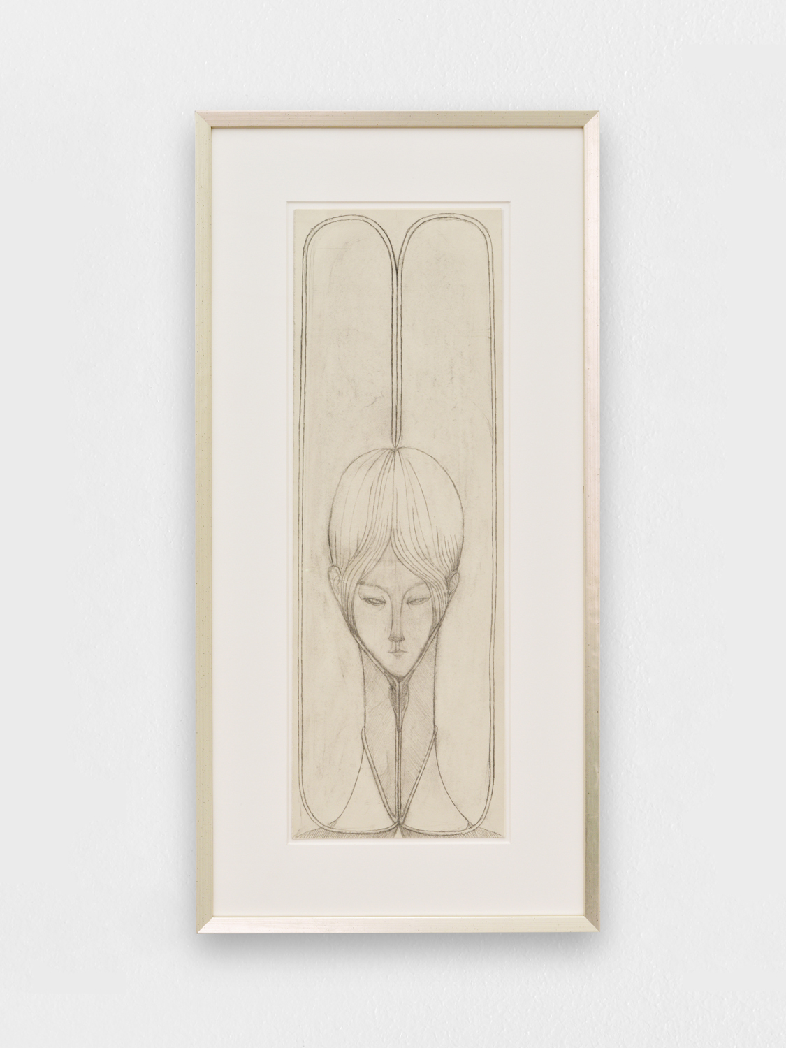 Paul Becker, Untitled (Wolf’s Head Collar), 2026, coloured pencil on paper, 55.5 x 18.8 cm (unframed), 72.5 x 35.7 cm (framed), unique  