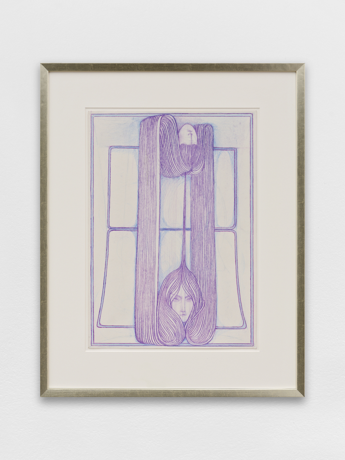 Paul Becker, Untitled (Twins) III, 2025, coloured pencil on paper, 42 x 29.7 cm (unframed), 59 x 46.7 cm (framed), unique  