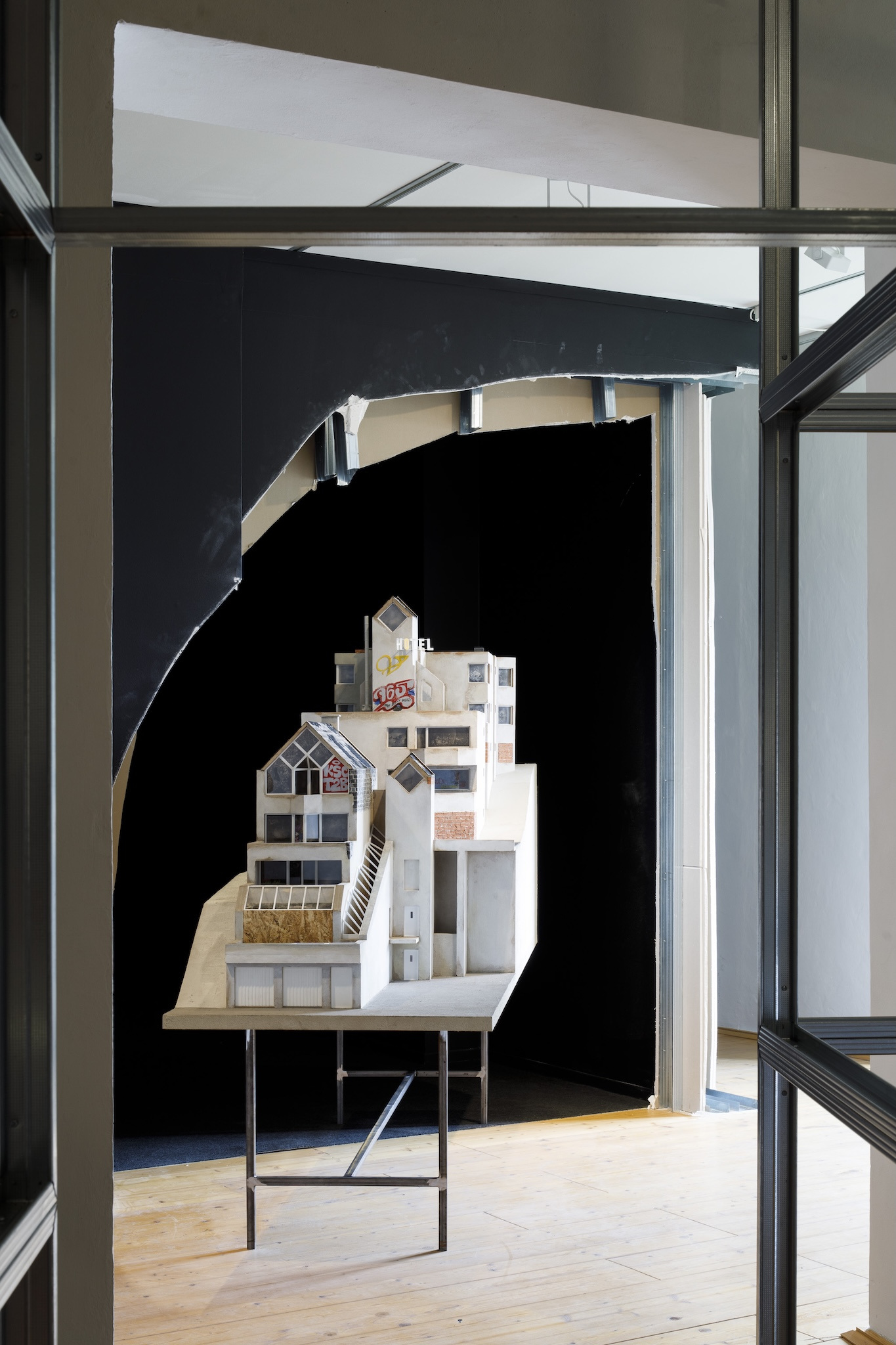 Vaníček Hotel, 3D print, chipboard, combined technique, 140 × 250 × 93 cm 