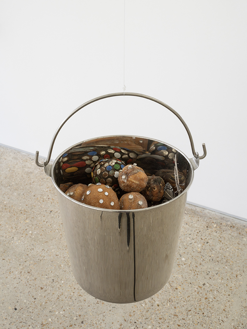 Ladji Diaby, Untitled, 2025, Roe deer legs, jewelry, 35 × 21 × 22 cm.