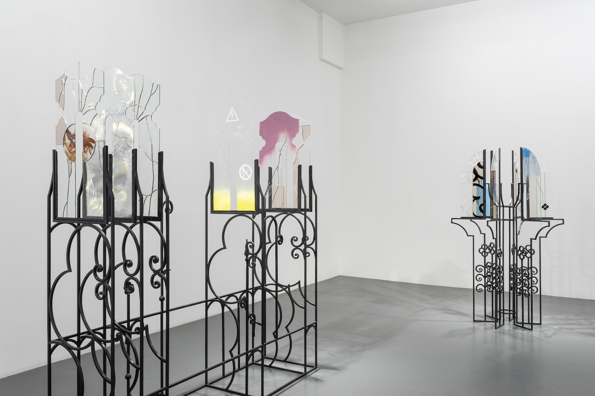 Anna Mari Liivrand, Repeating paths II (left) and Coiling Paths I, 2026. View from The Woo of Coiling Paths, Kogo Gallery, 2026. Photo by Roman-Sten Tõnissoo