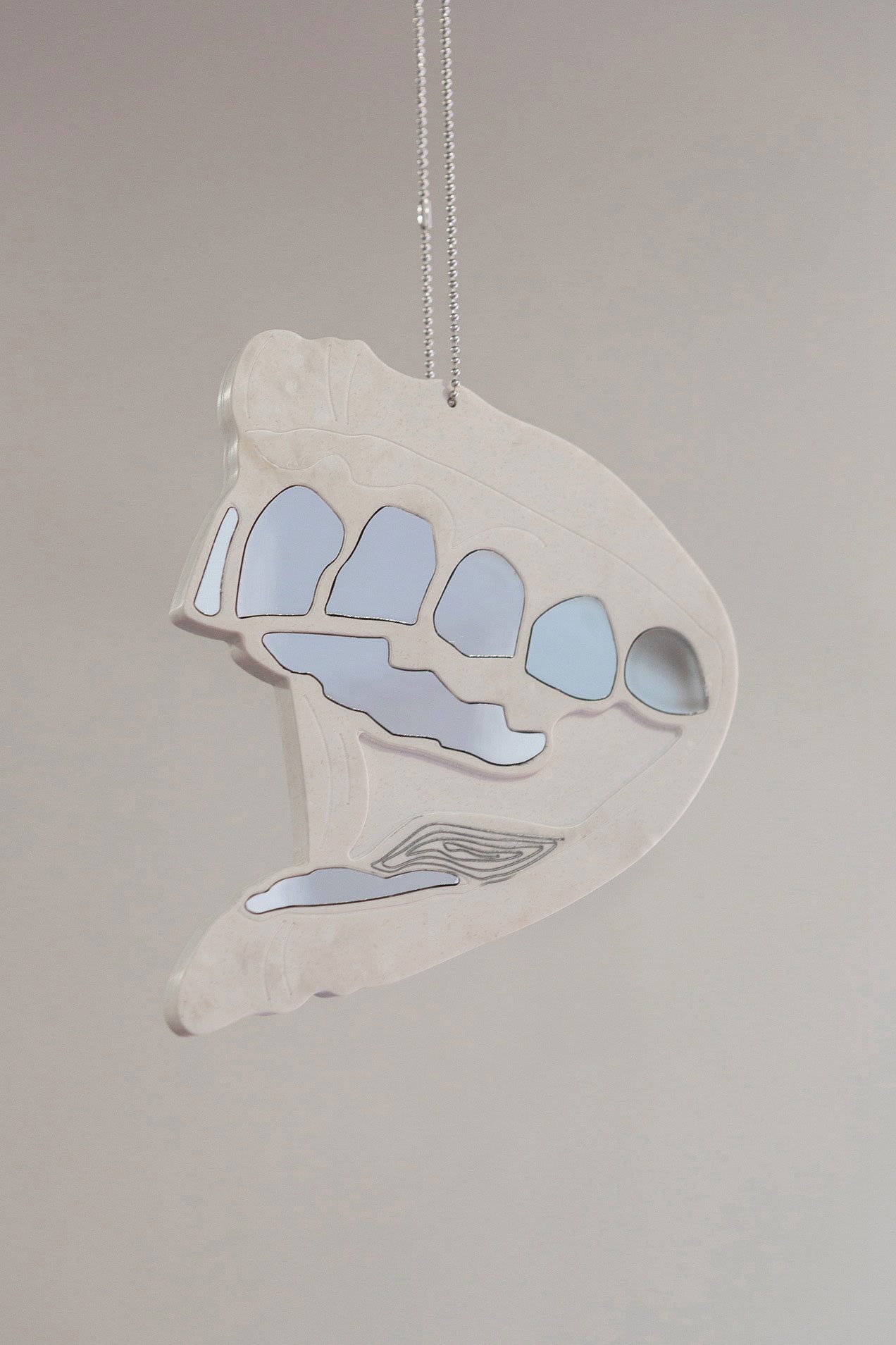 Rowing laughter crawling down the spine, 2026, Mirror on Dibond, Natural Acrylic Stone, 150 x 180 x 3 cm