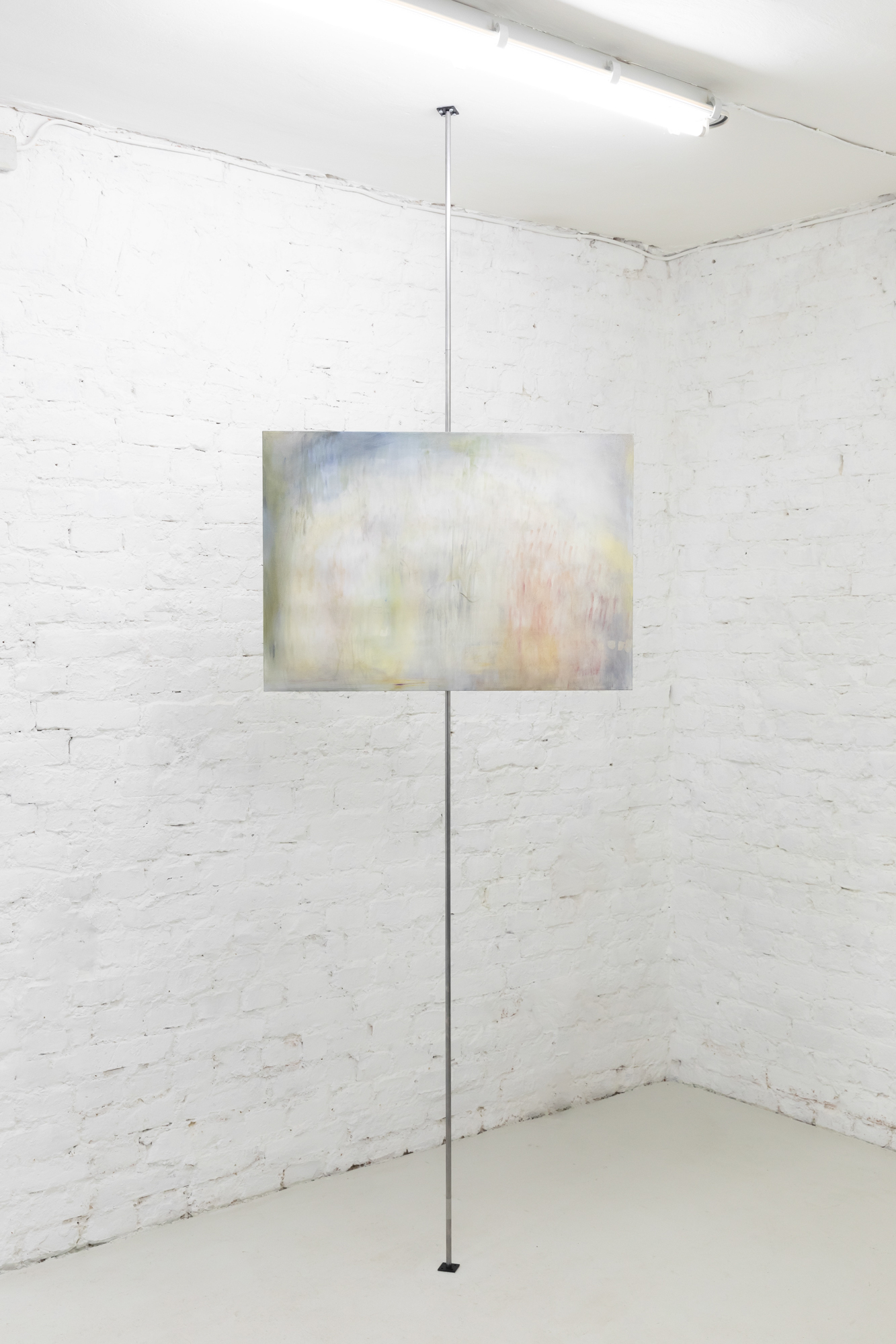 Krys Huba, there is space between, 2026, oil on canvas, 55 x 79 cm, in the exhibition falling into you, soft power, Berlin, 2026. Courtesy the artist and soft power, Berlin. Photo: Studio Replica.