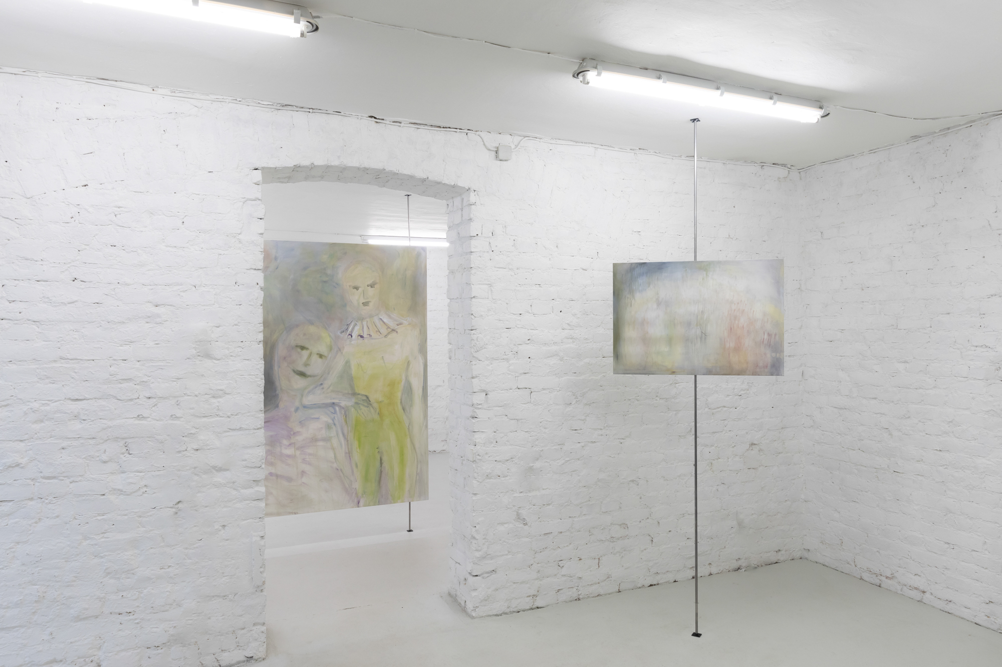 Installation view of Krys Huba in the exhibition falling into you, soft power, Berlin, 2026. Courtesy the artist and soft power, Berlin. Photo: Studio Replica.