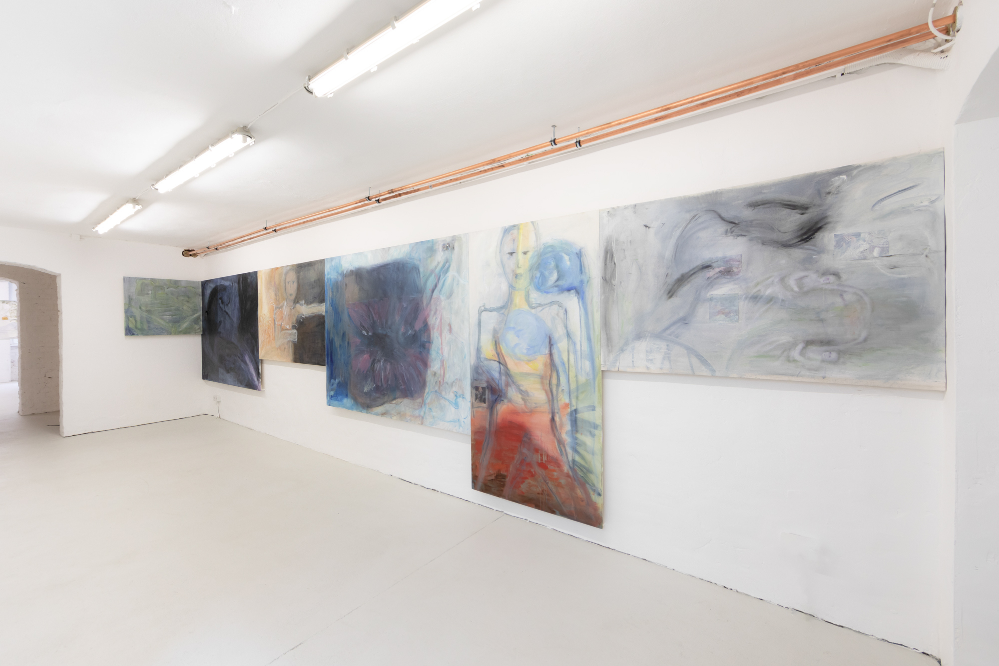 Installation view of Krys Huba in the exhibition falling into you, soft power, Berlin, 2026. Courtesy the artist and soft power, Berlin. Photo: Studio Replica.