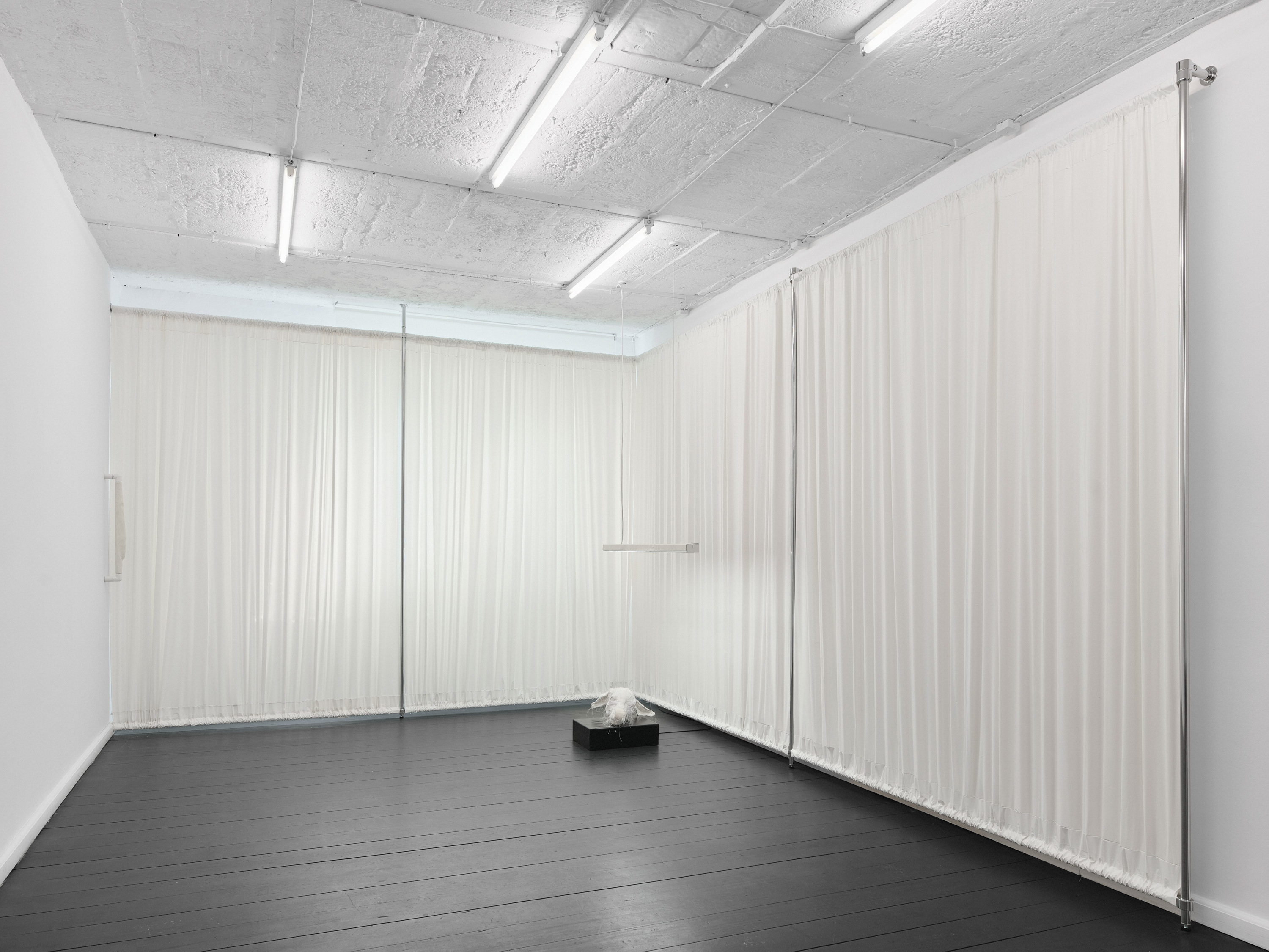 Flow My Tears (2026). Upholstery Foam, Cotton, Acrylic, Polyester, Polyester Thread, Epoxy Resin, Rabbit Fur. 22 x 41 x 18 cm. Sound Concept: Klaudia Hartung-Wójciak, Performance: Małgorzata Biela.
