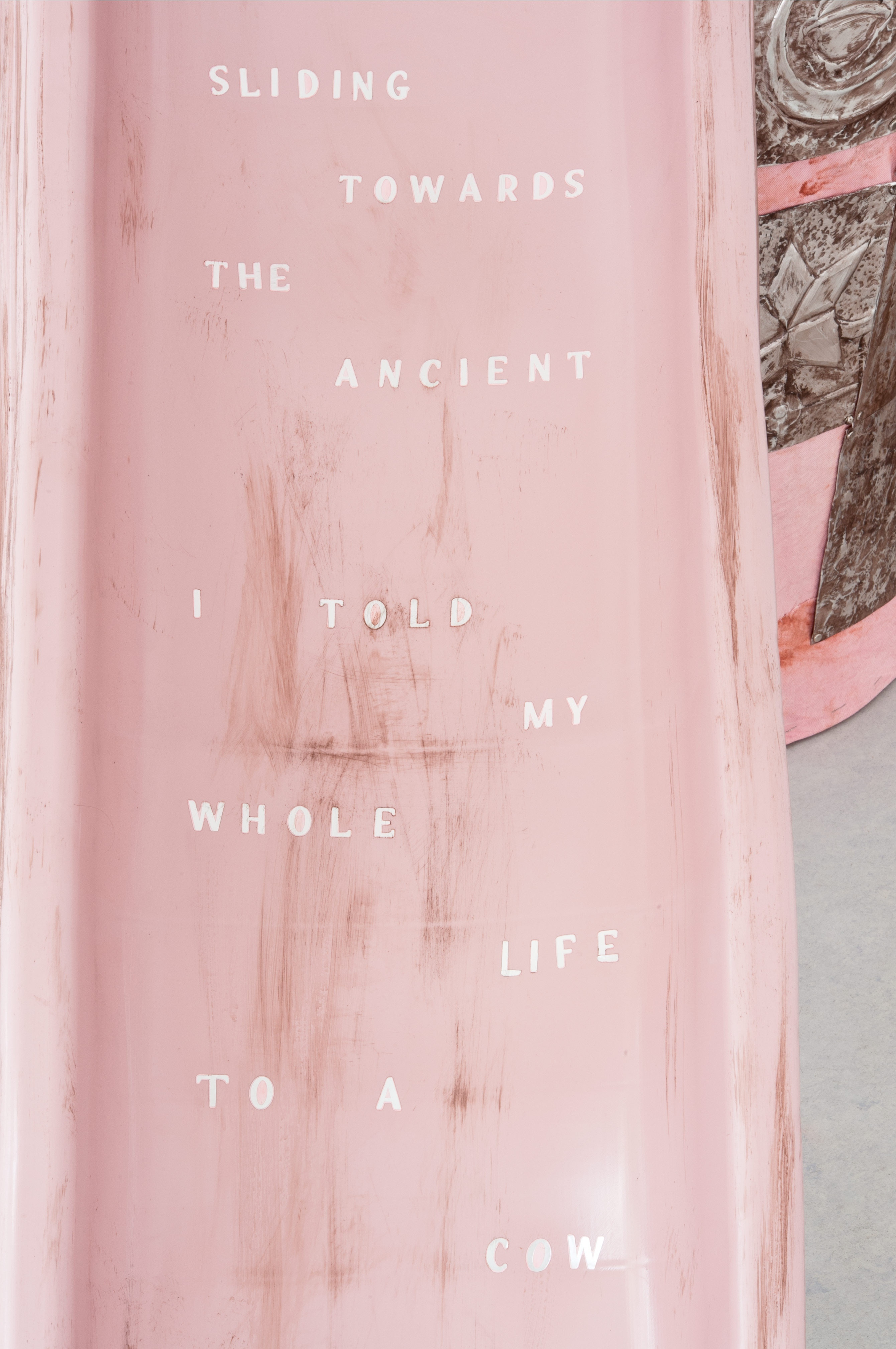 Polina Osipova, Sliding towards the Ancient (detail), exhibition view Cosmologies at Play at Neun Kelche, Berlin 2026, Copyright Dorothea Dittrich, VG Bildkunst 2026.