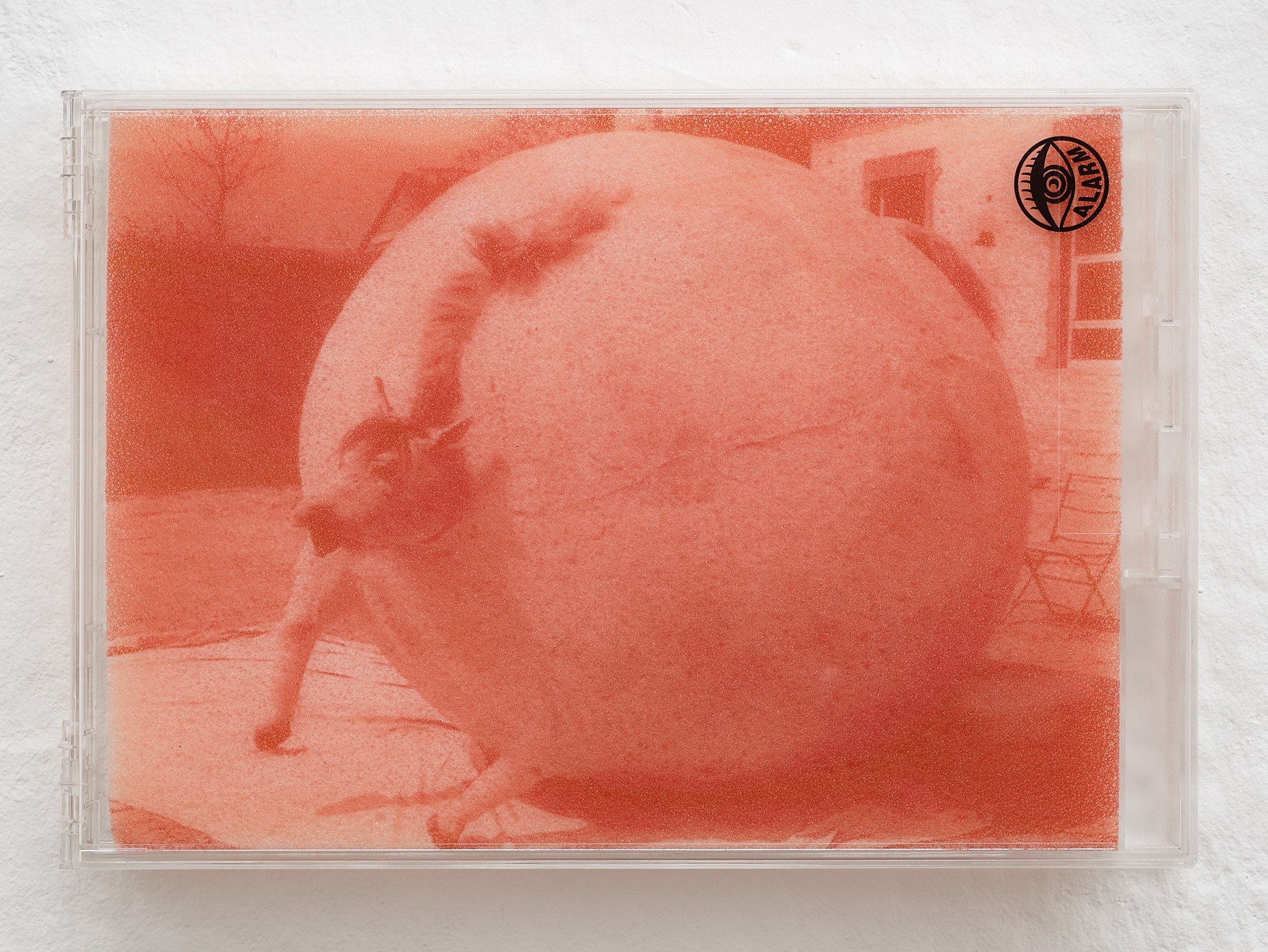 Billie Clarken, Reader‘s Digest (Chewing Tongue Series), 2026, UV print on foam, locked acrylic DVD security box, 14.8 × 21.5 × 2.2 cm © the artist and Galerie Brugger Photo: Juri Löchte