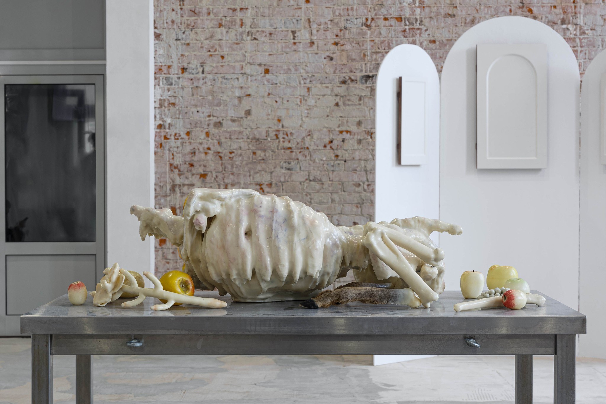 Varvara Silantieva, ‘Language of Flowers’, 2025, beeswax, wool, stainless steel, 120 x 60 x 130 cm