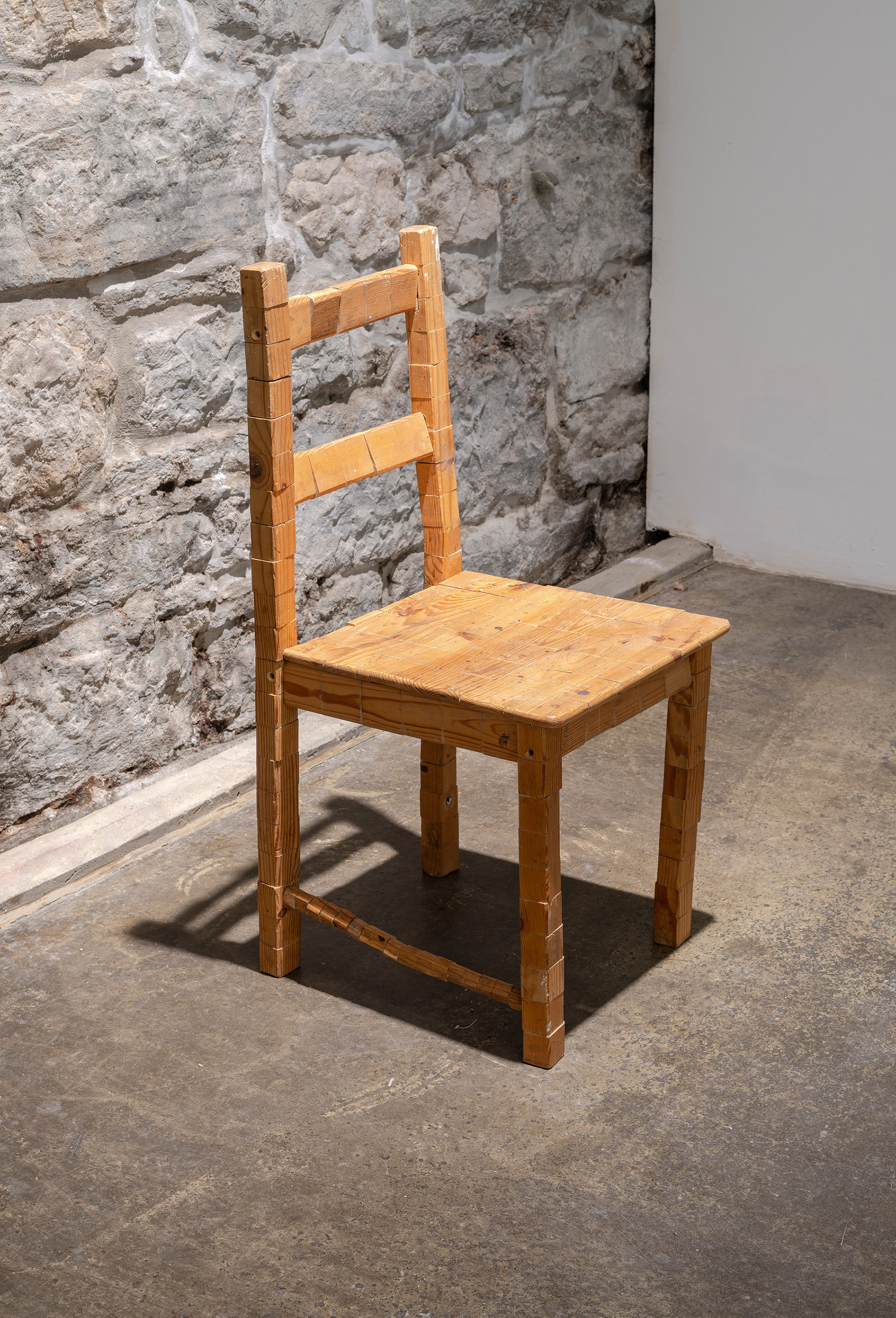 Pavla Sceranková, Manual for Sitting (object), 2025, magnets, chair, 86 × 40 × 40 cm