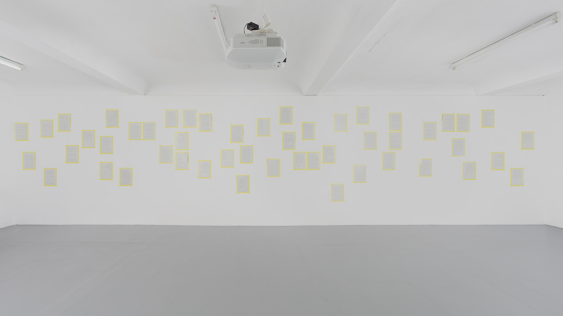 DIE SONNE SCHEINT NOCH., 2021–2026, each 13 Min. 40 Sek., diptych, digital video, colour, no sound, letters printed on paper, each 21 x 29,7 cm, © basis e.V., photo: Ivan Murzin